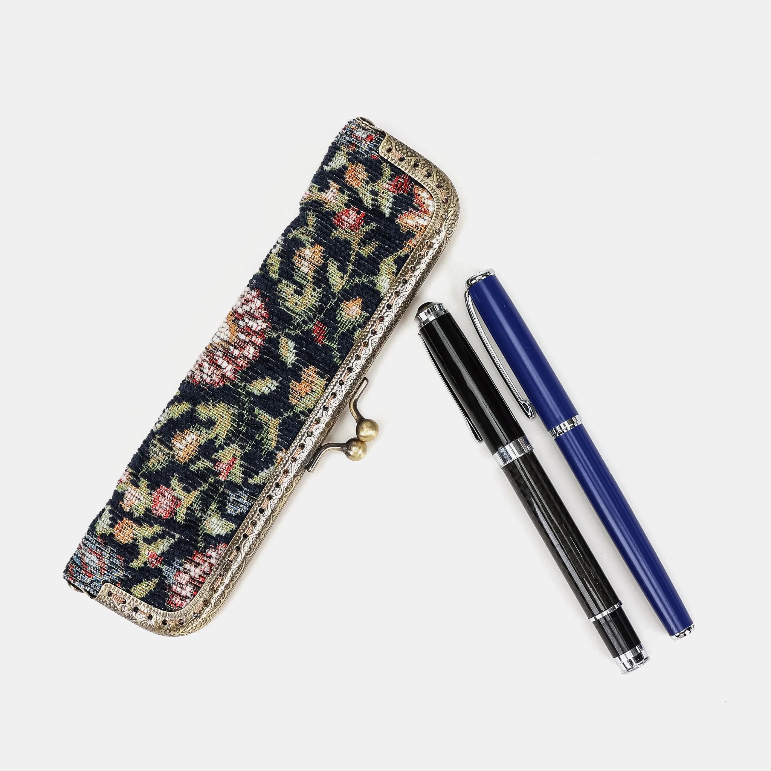 Oriental Navy Duo Pen Case Carpetbag of America main