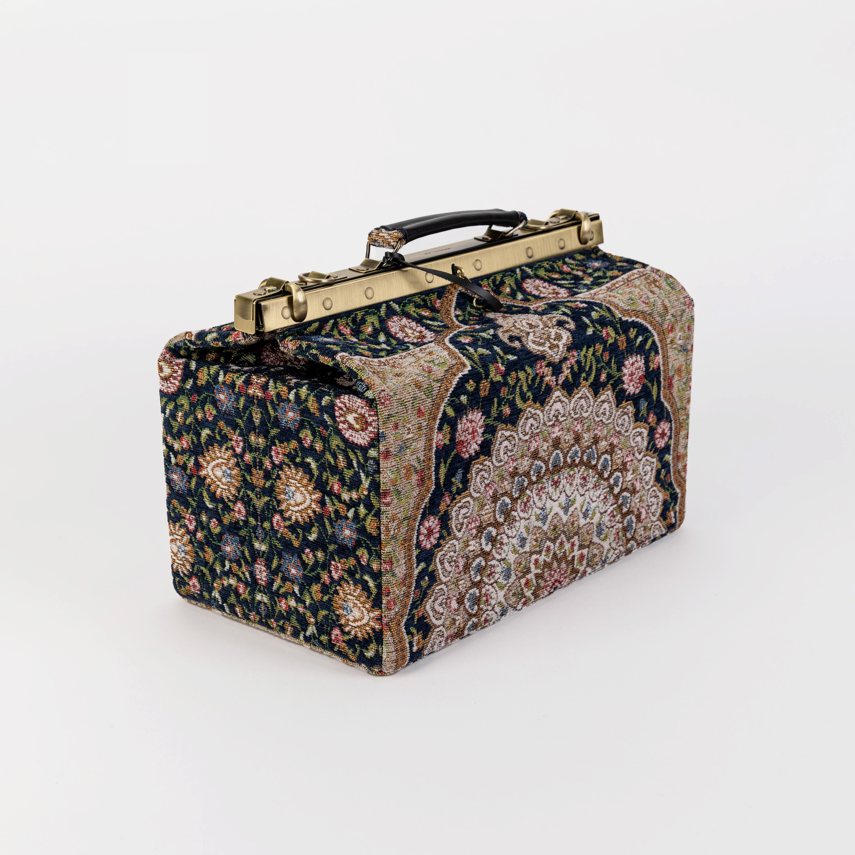 Oriental Navy Genevieve Carpet Gladstone Bag of America side