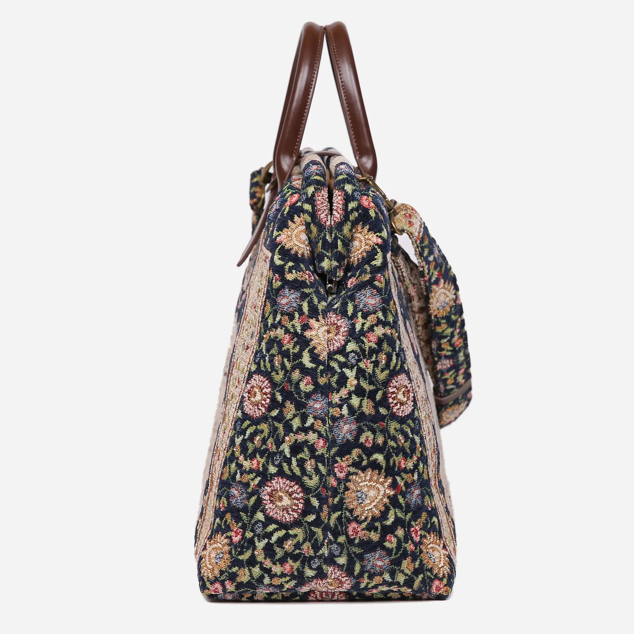 Oriental Navy Mary Poppins Weekender Carpetbag of America side