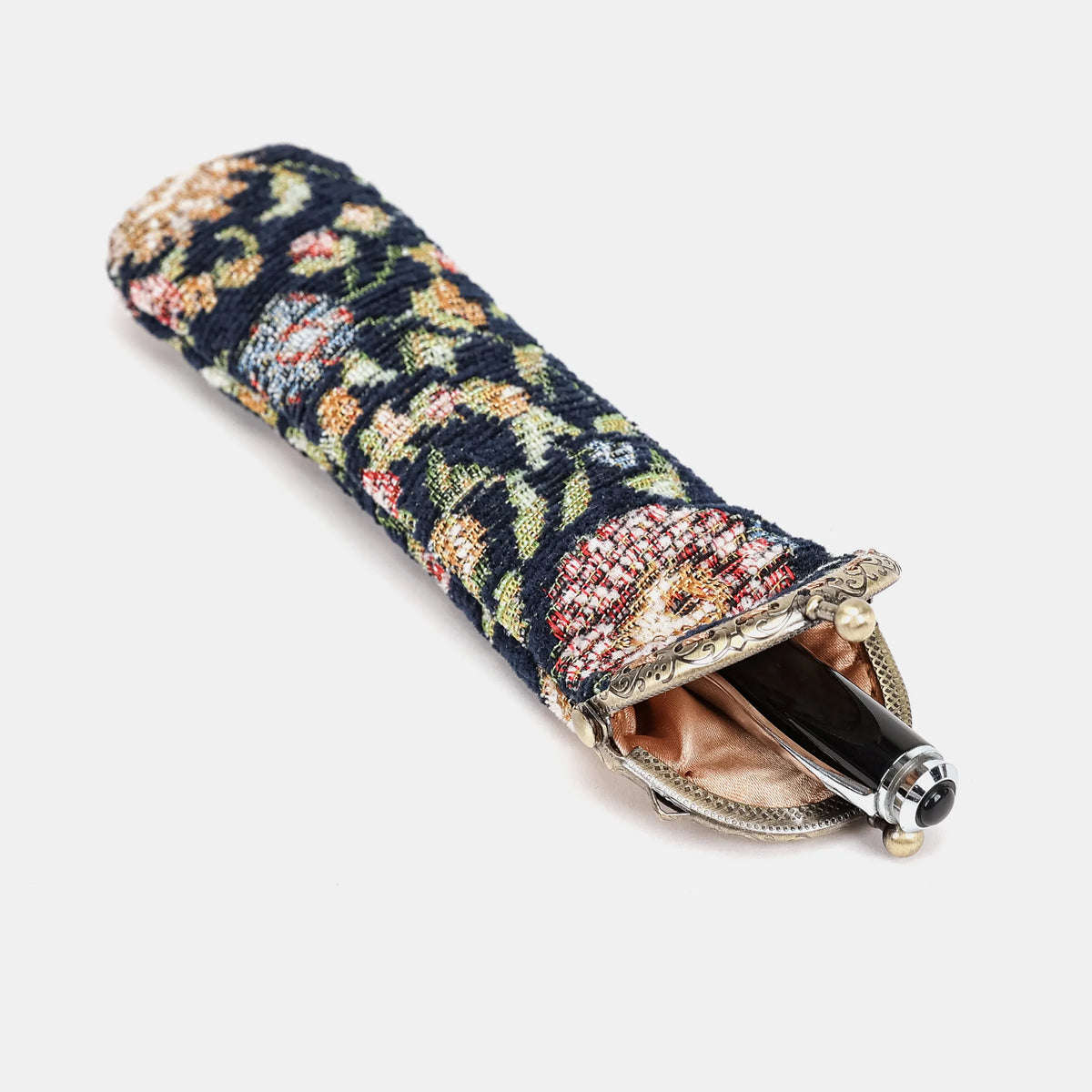 Oriental Navy Solo Pen Case Carpetbag of America in use