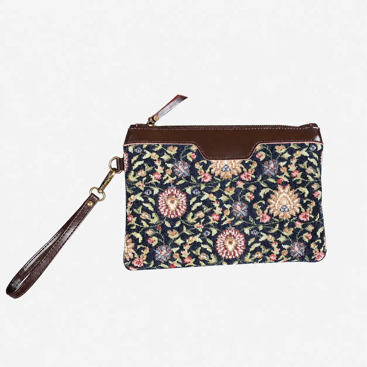 Oriental Navy Wristlet Clutch carpet bag MCW Handmade main