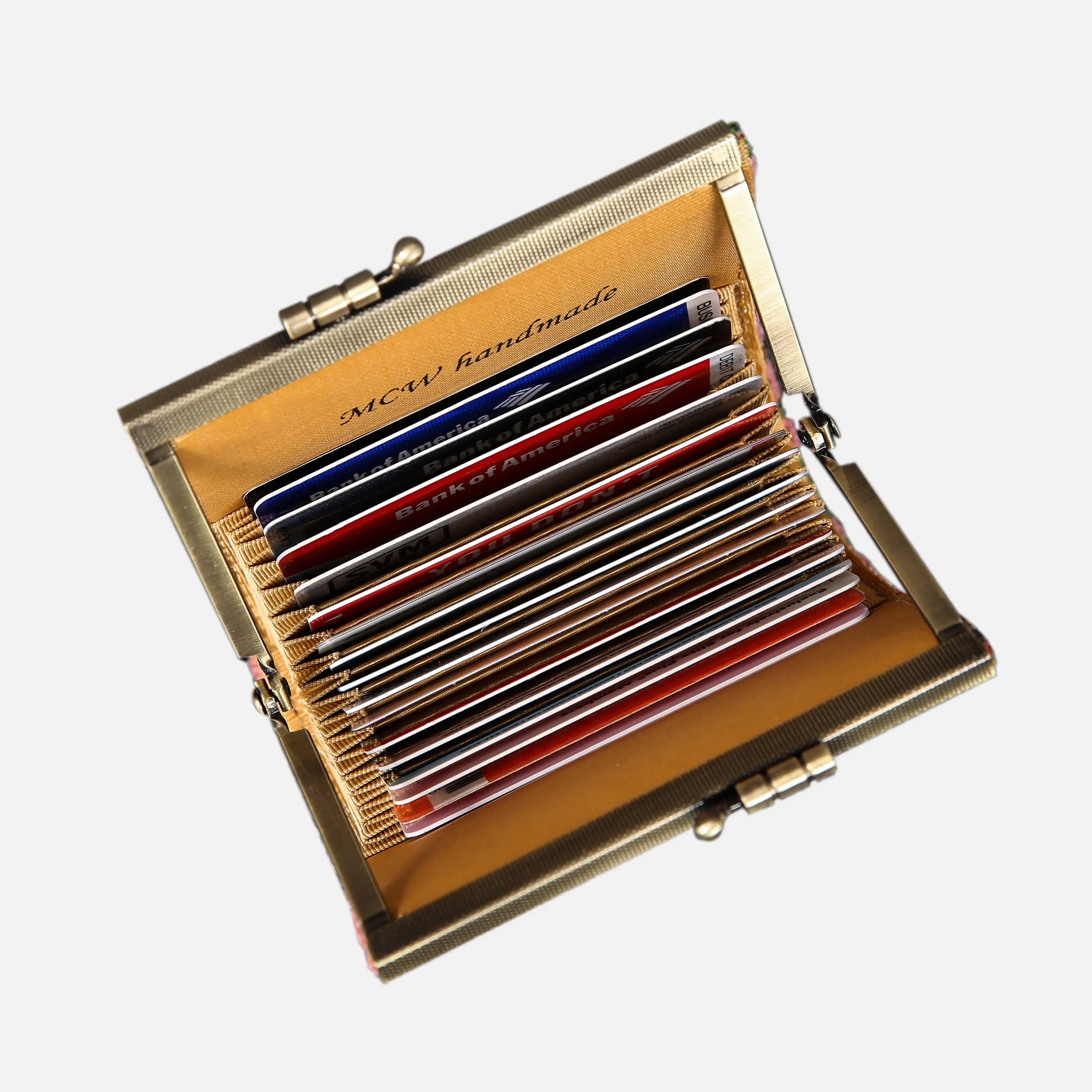 Oriental Pink Card Wallet of America 17 slots in use