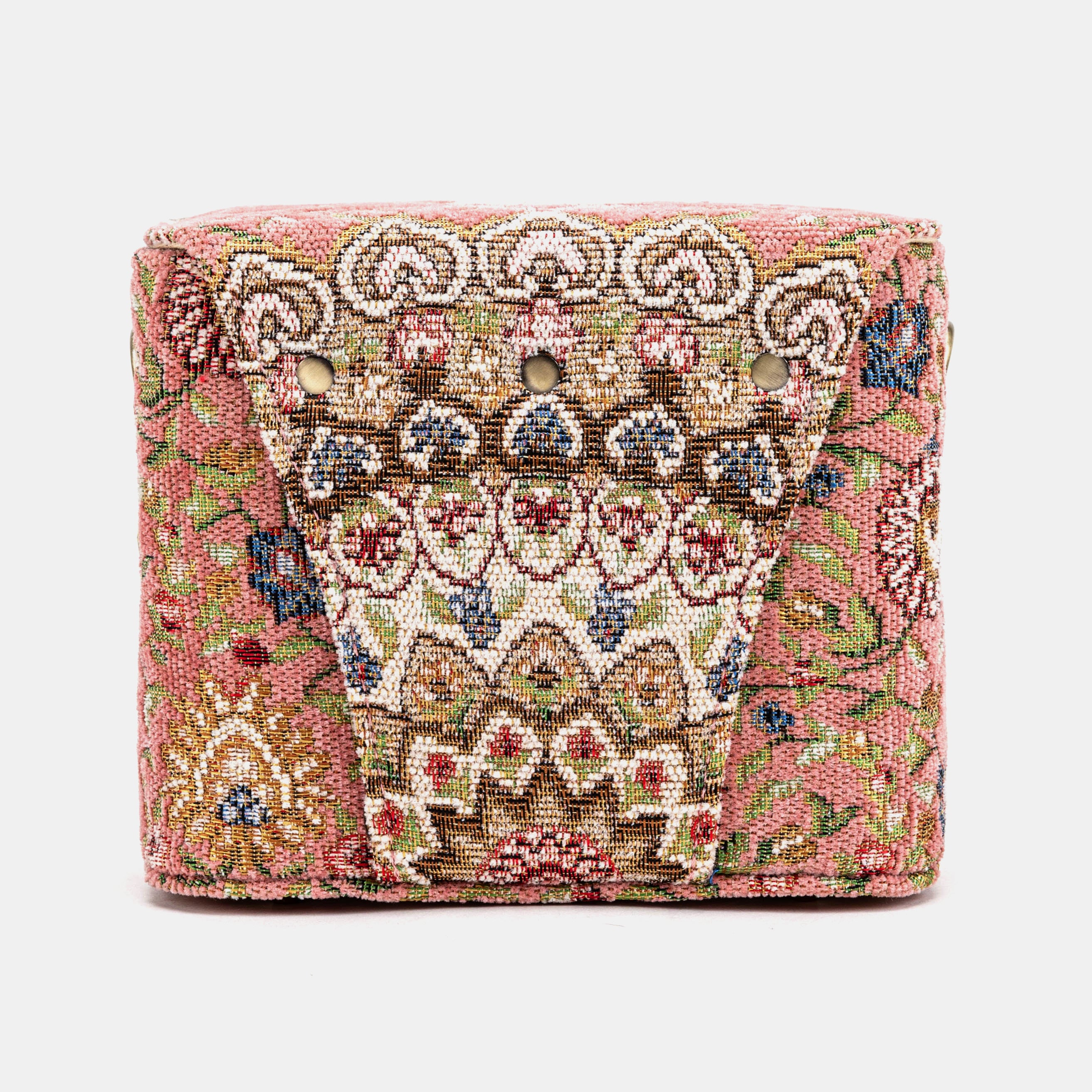 Oriental Pink Emma Small Train Case Crossbody of America back