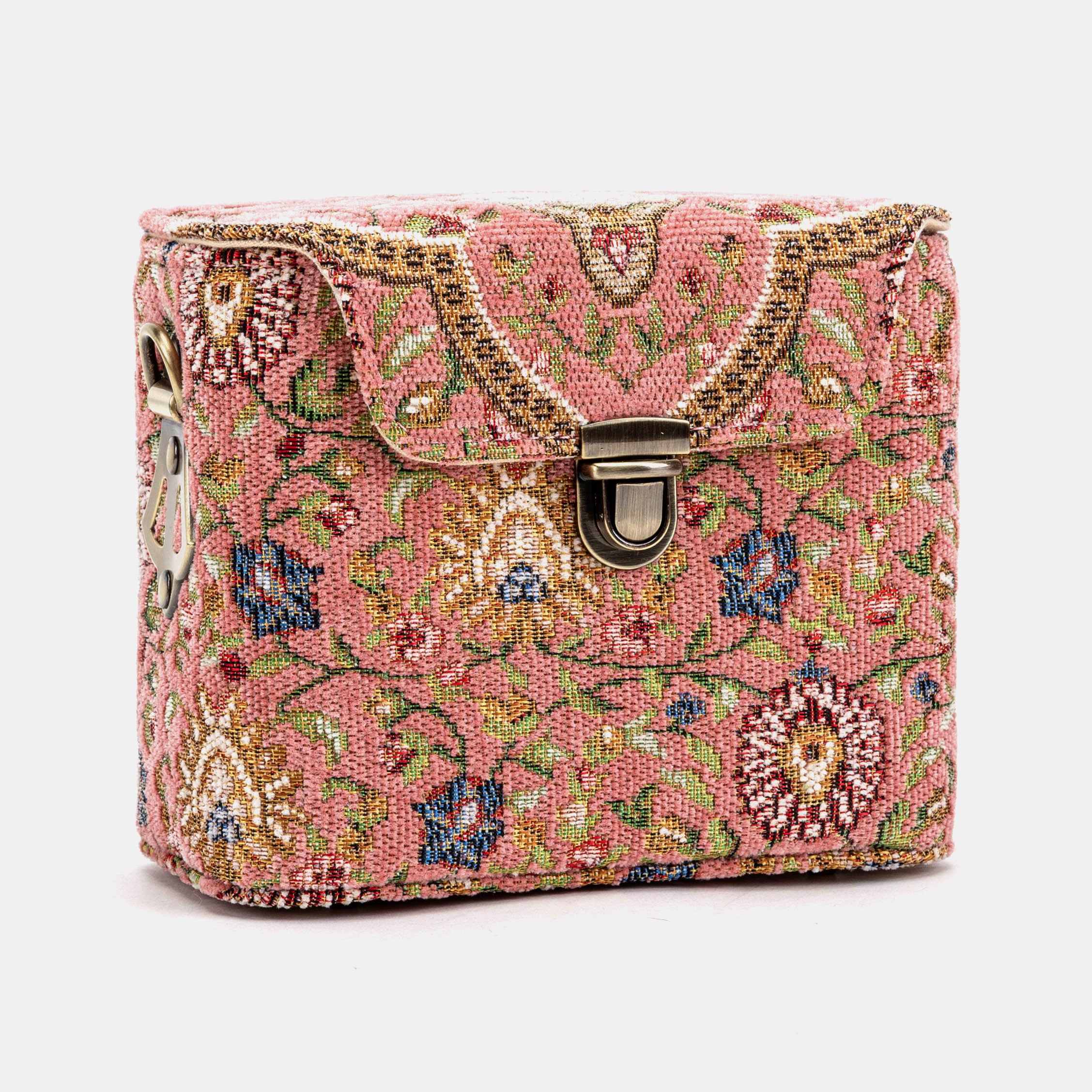 Oriental Pink Emma Small Train Case Crossbody of America front side
