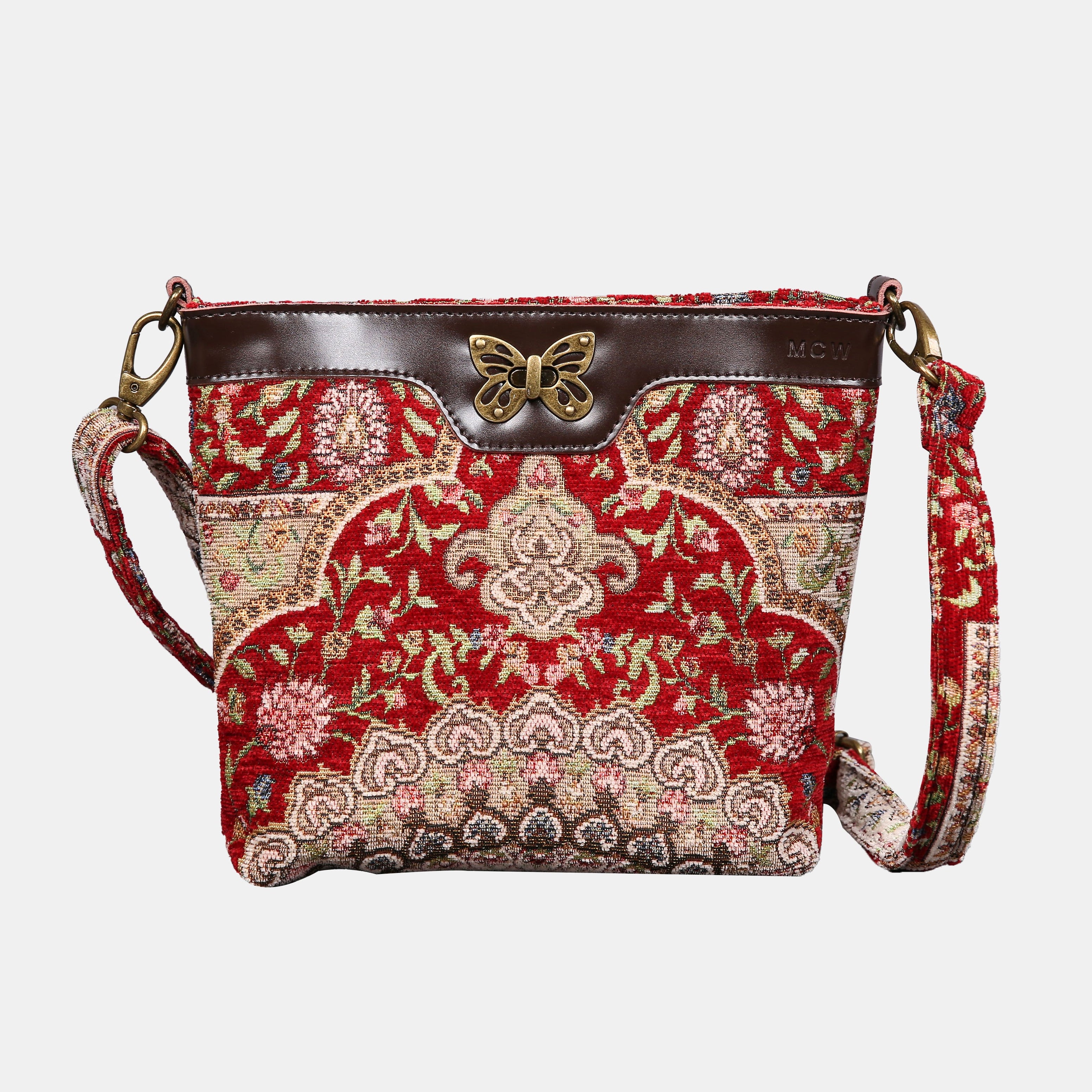 Oriental Wine Carpet Crossbody Bag carpet bag MCW Handmade of America main