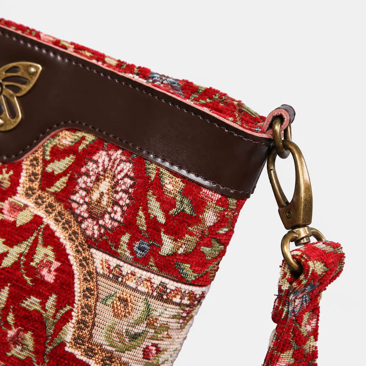 Oriental Wine Carpet Crossbody Bag carpet bag MCW Handmade of America details