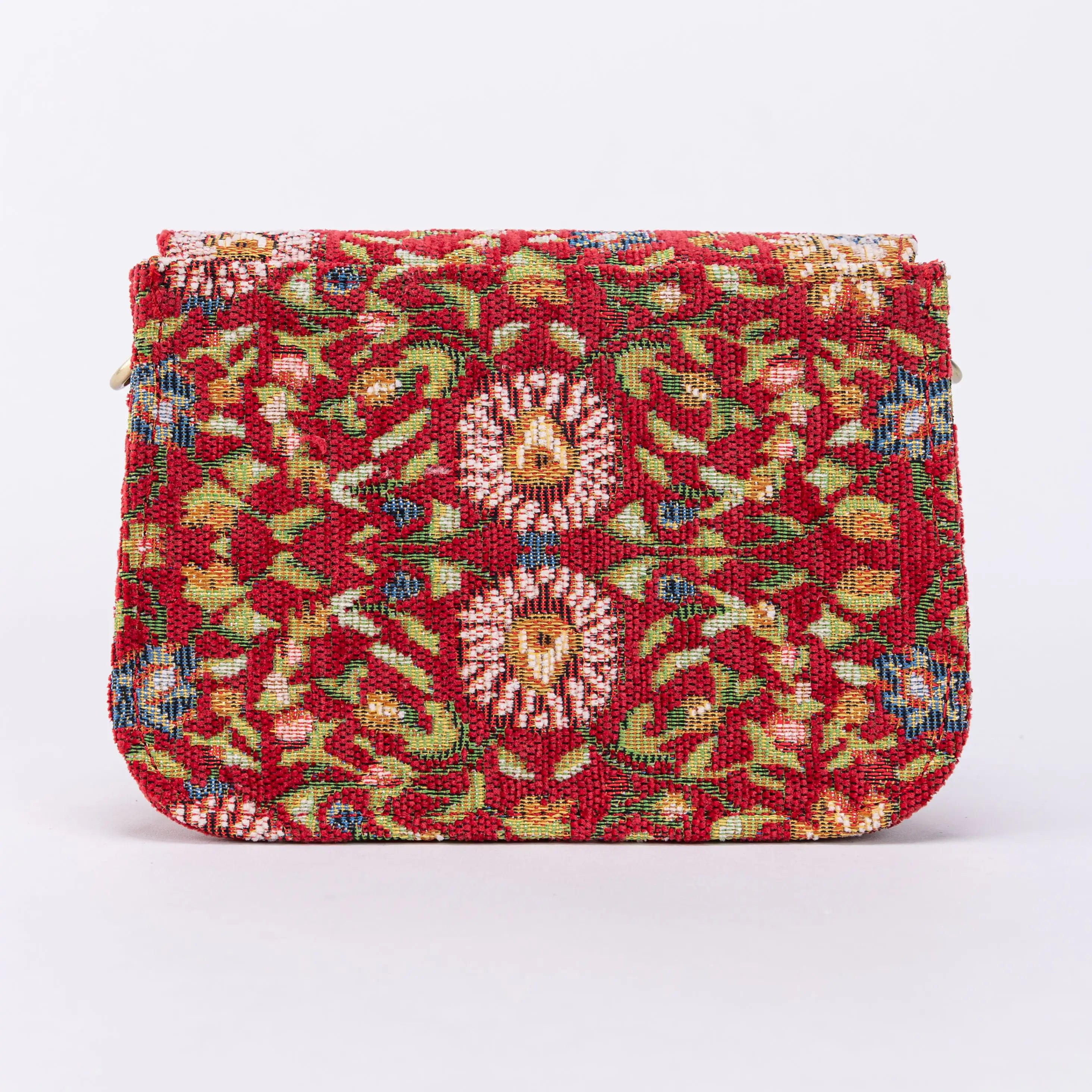 Oriental Red Flap Crossbody Bag of America BACK