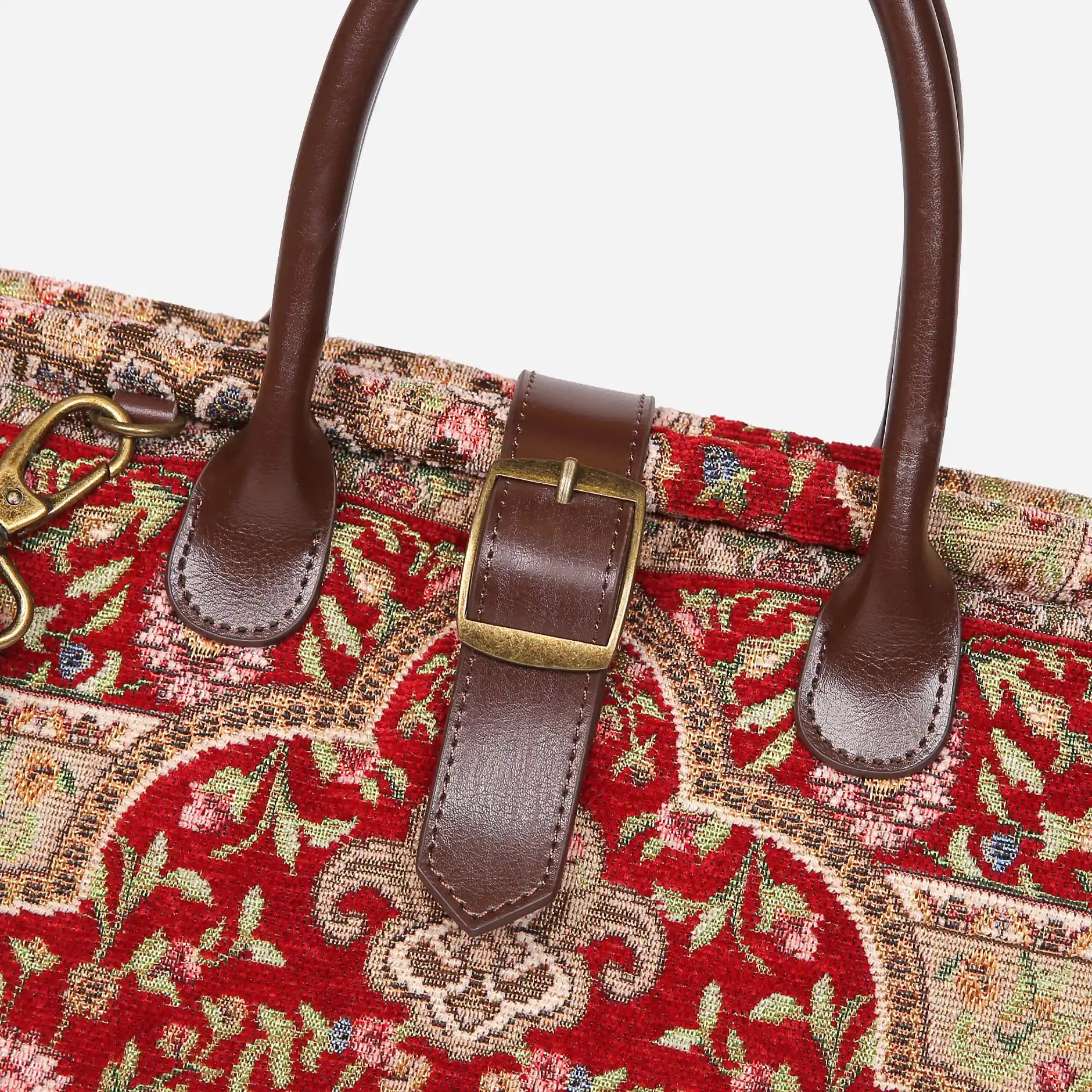 Oriental Red Mary Poppins Weekender Carpetbag of America buckle