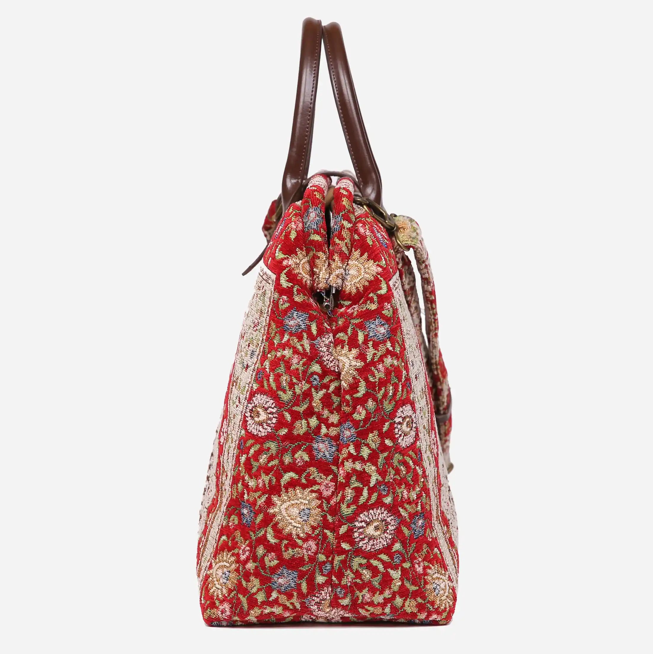 Oriental Red Mary Poppins Weekender Carpetbag of America side