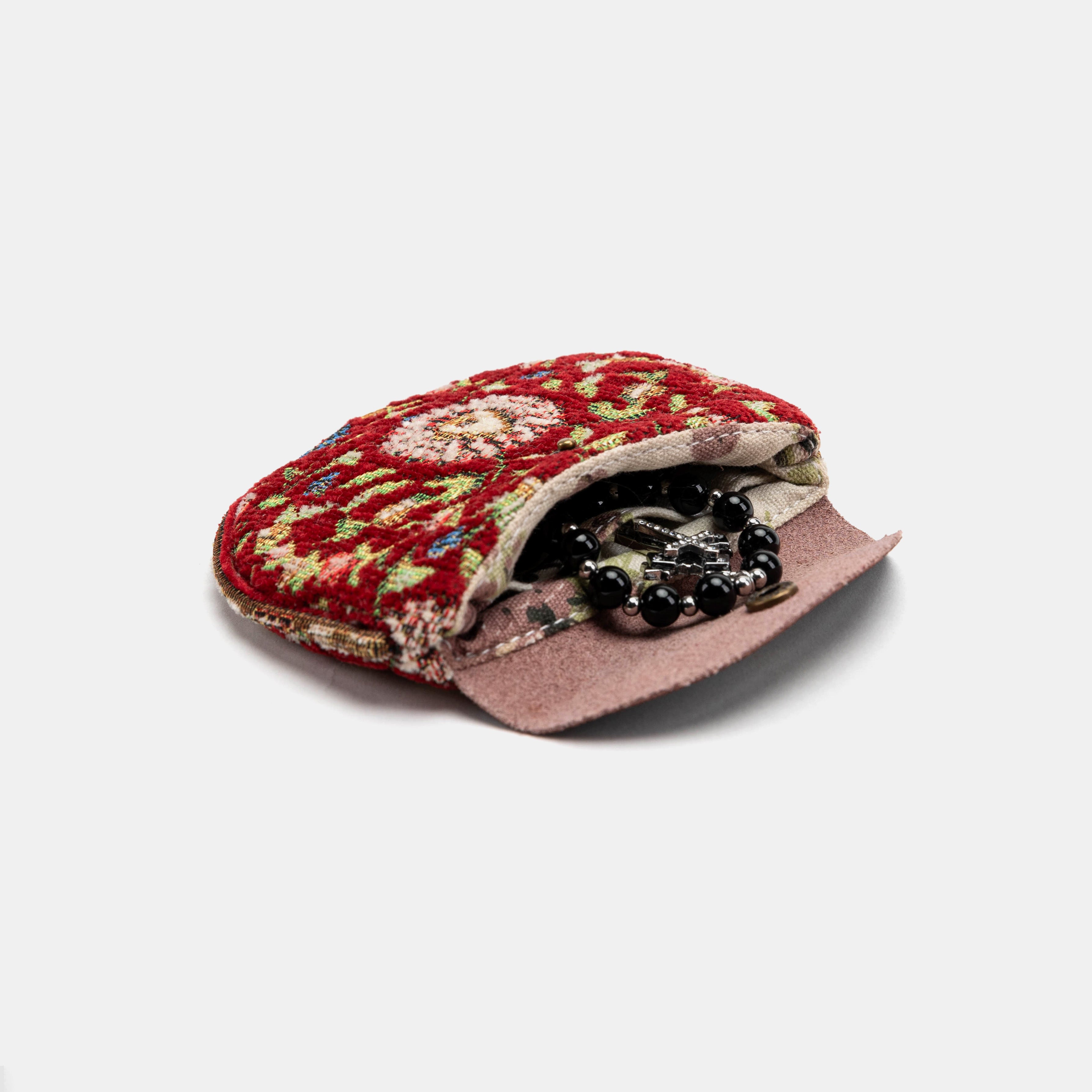 Oriental Series Rosary Bag Carpetbag of America red open