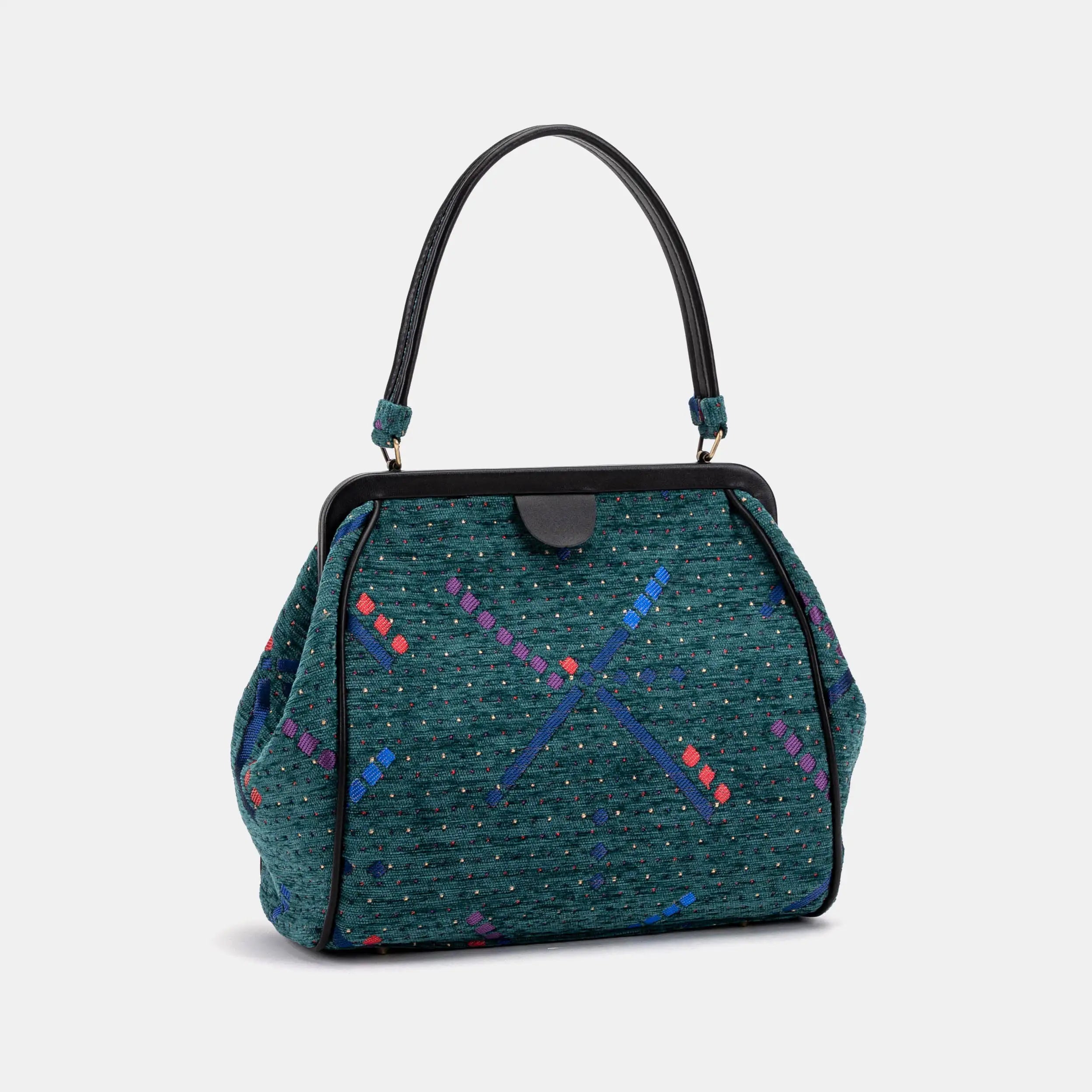 PDX Portland Airport Alma Shoulder Carpet Bag front side