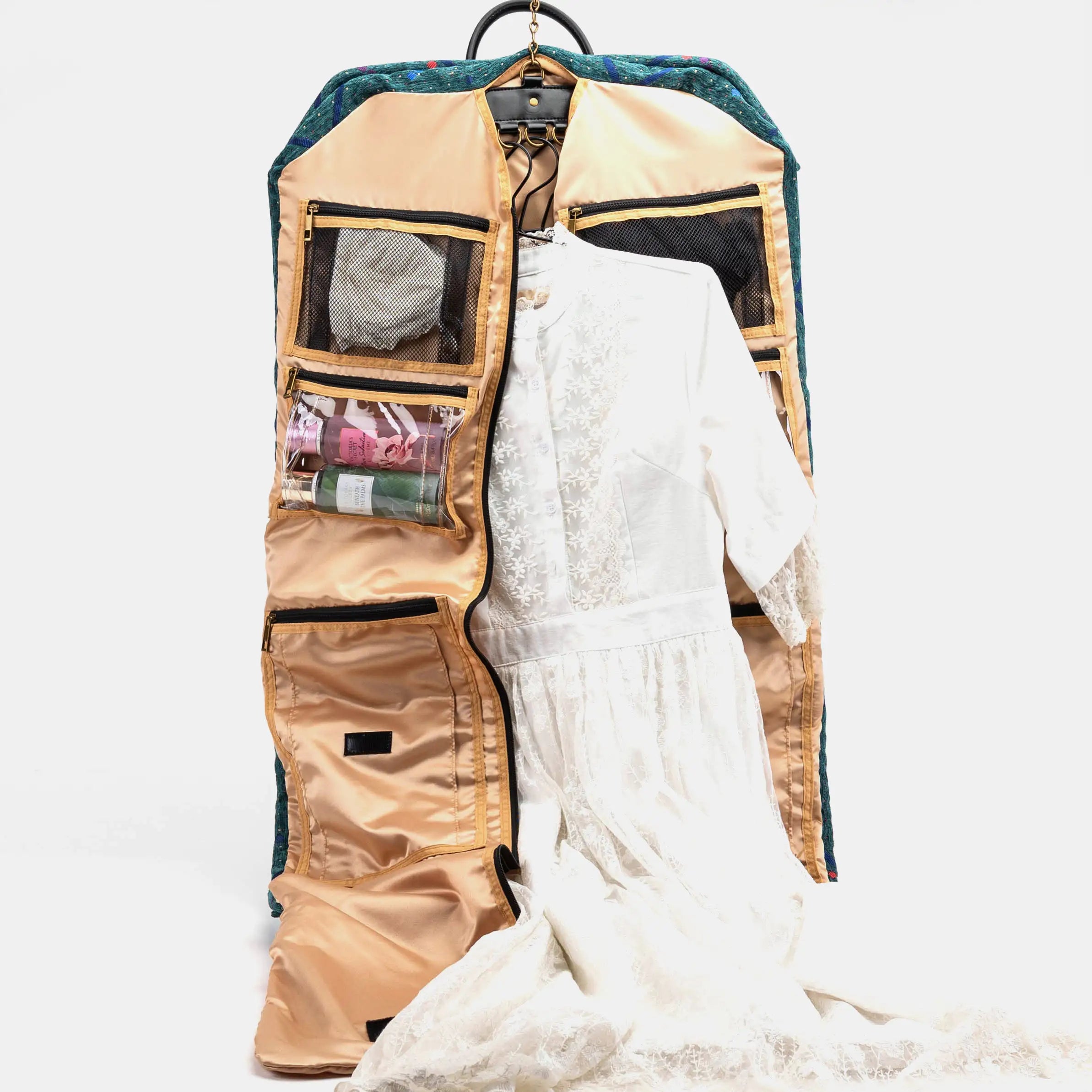 PDX Portland Airport Carpet Garment Bag of America with dress