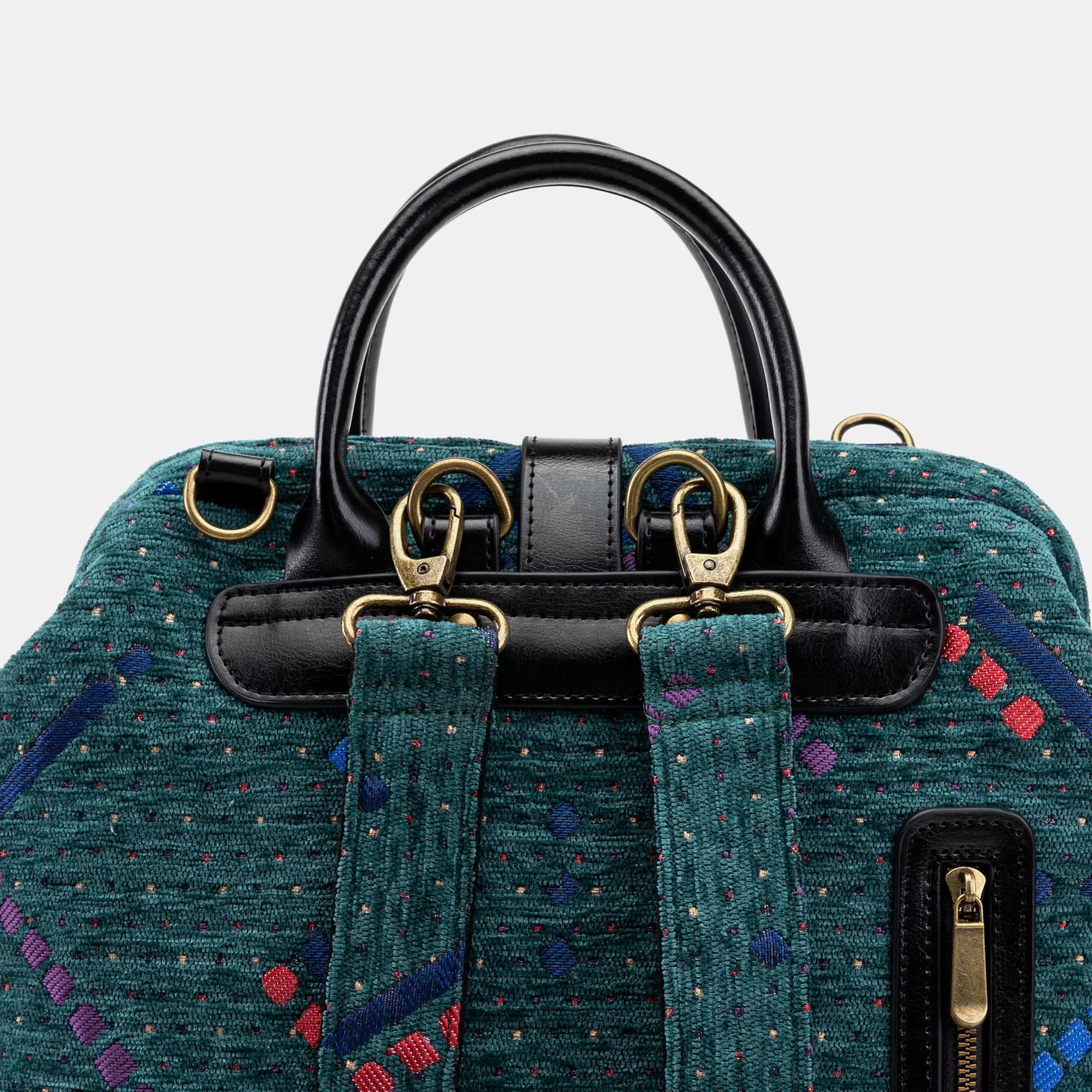 PDX Portland Airport Carpet Laptop Backpack Carpetbag of America back detail