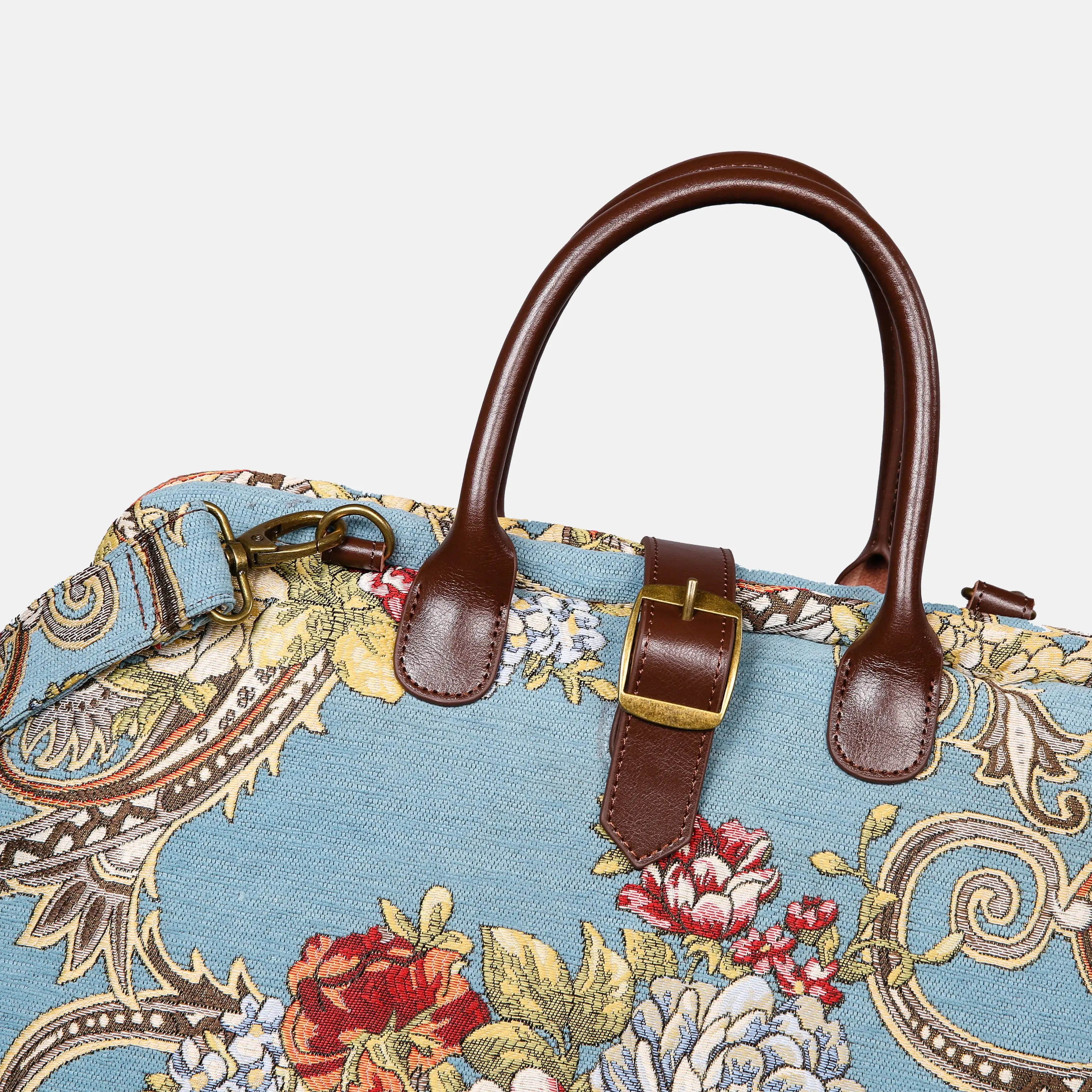 Paisley Mary Poppins Weekender Carpetbag buckle