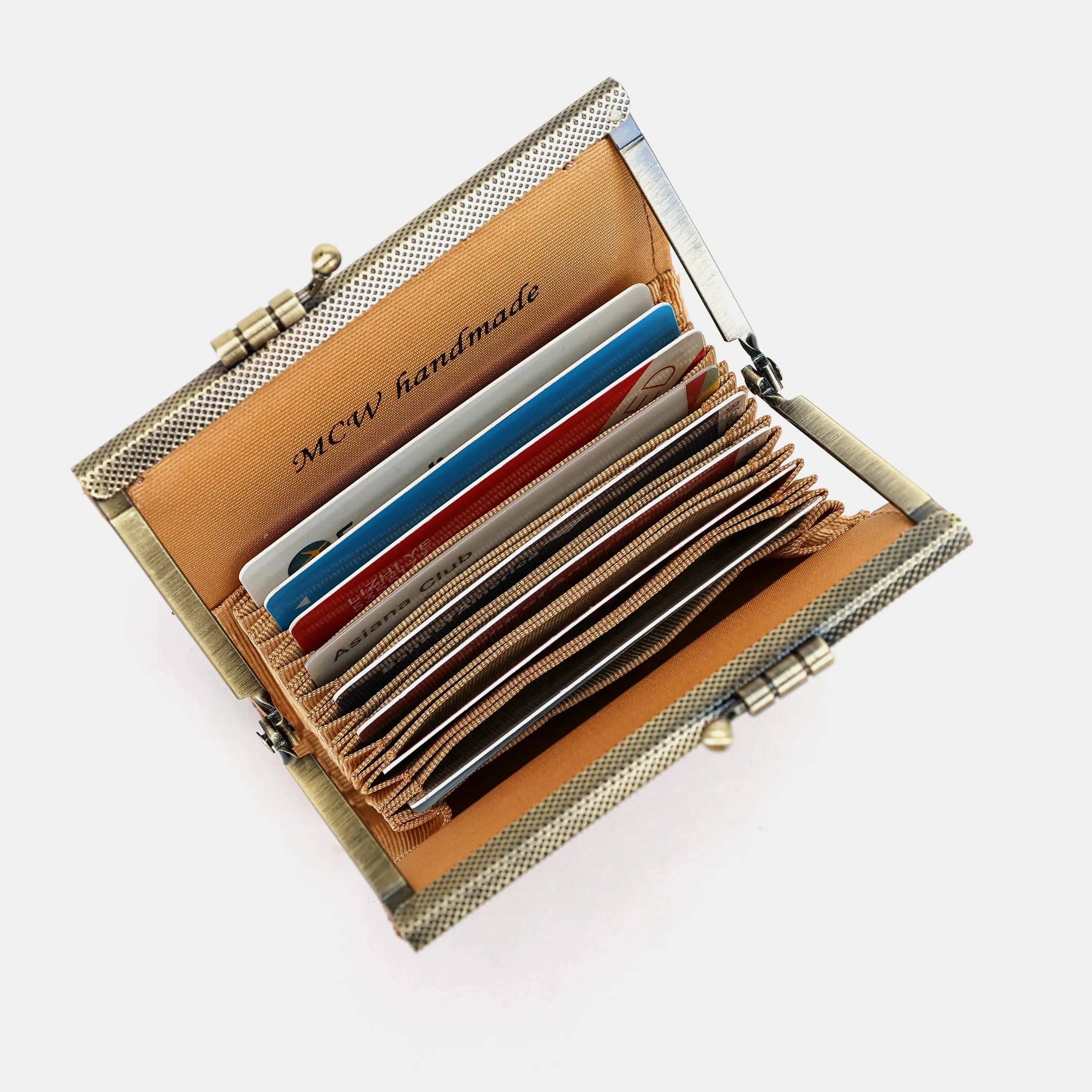 Paisley Orange Card Wallet of America 17 slots in use