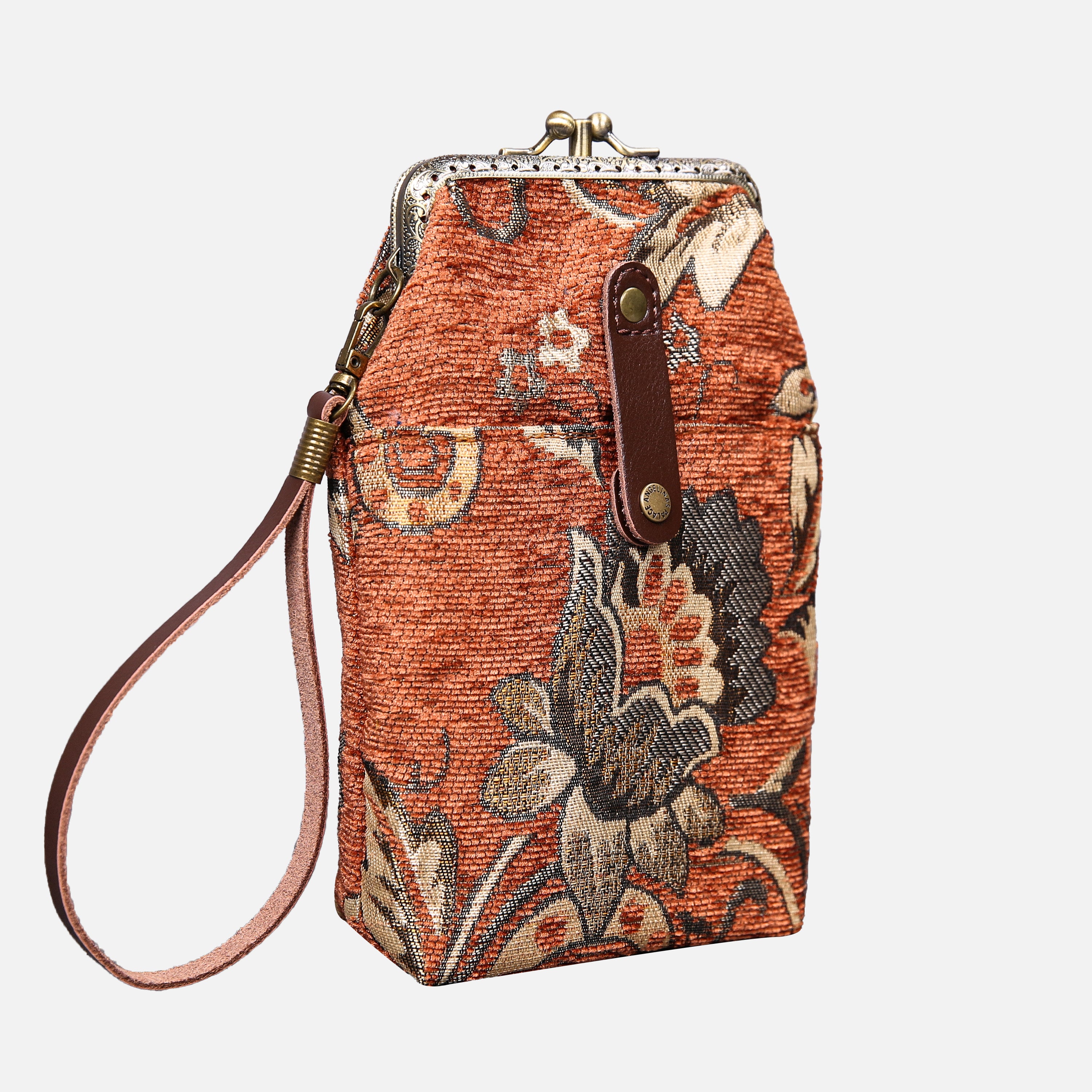Paisley Orange Carpet Phone Case Carpetbag of America front side