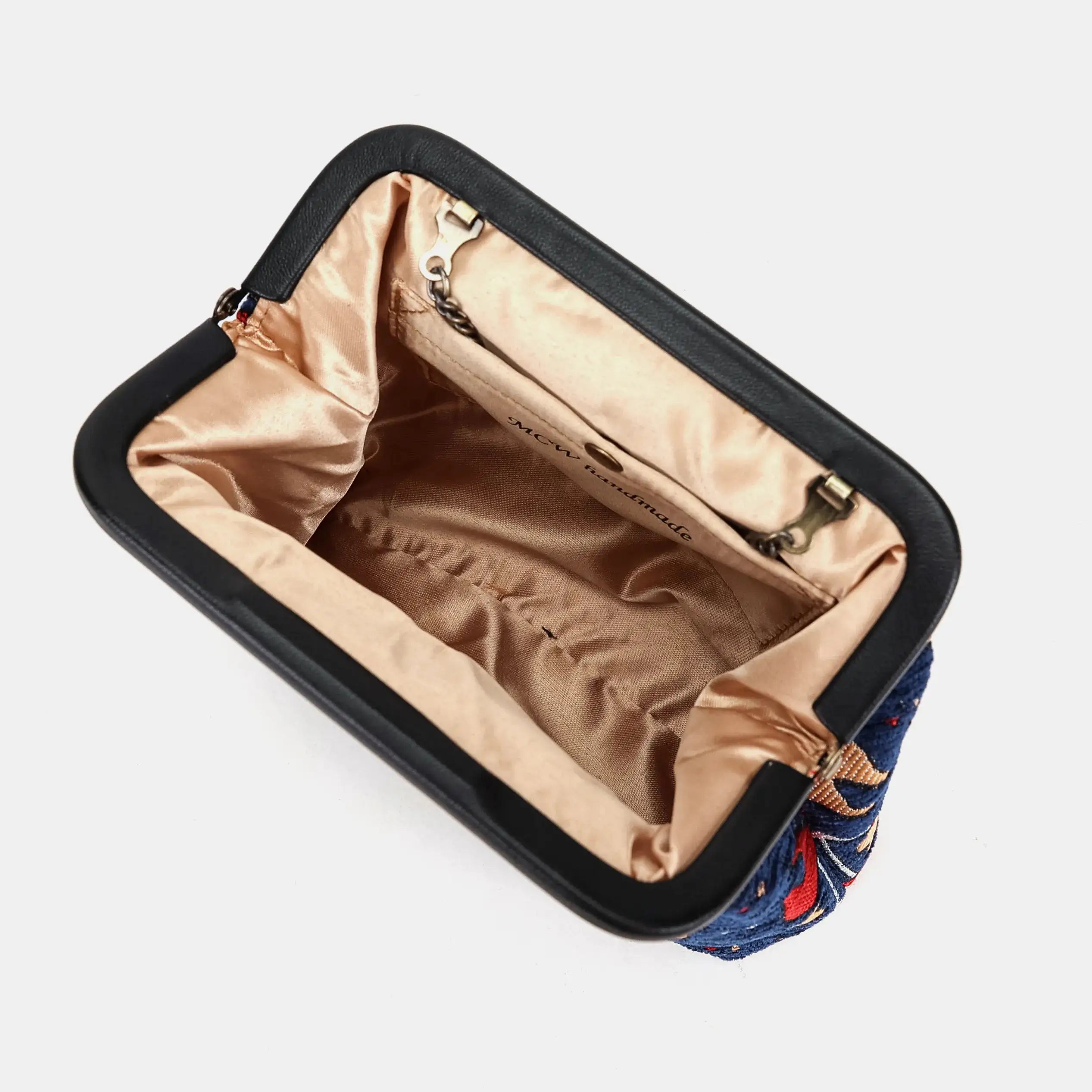 Poppy Bloom Alma Evening Clutch Carpet Bag inside