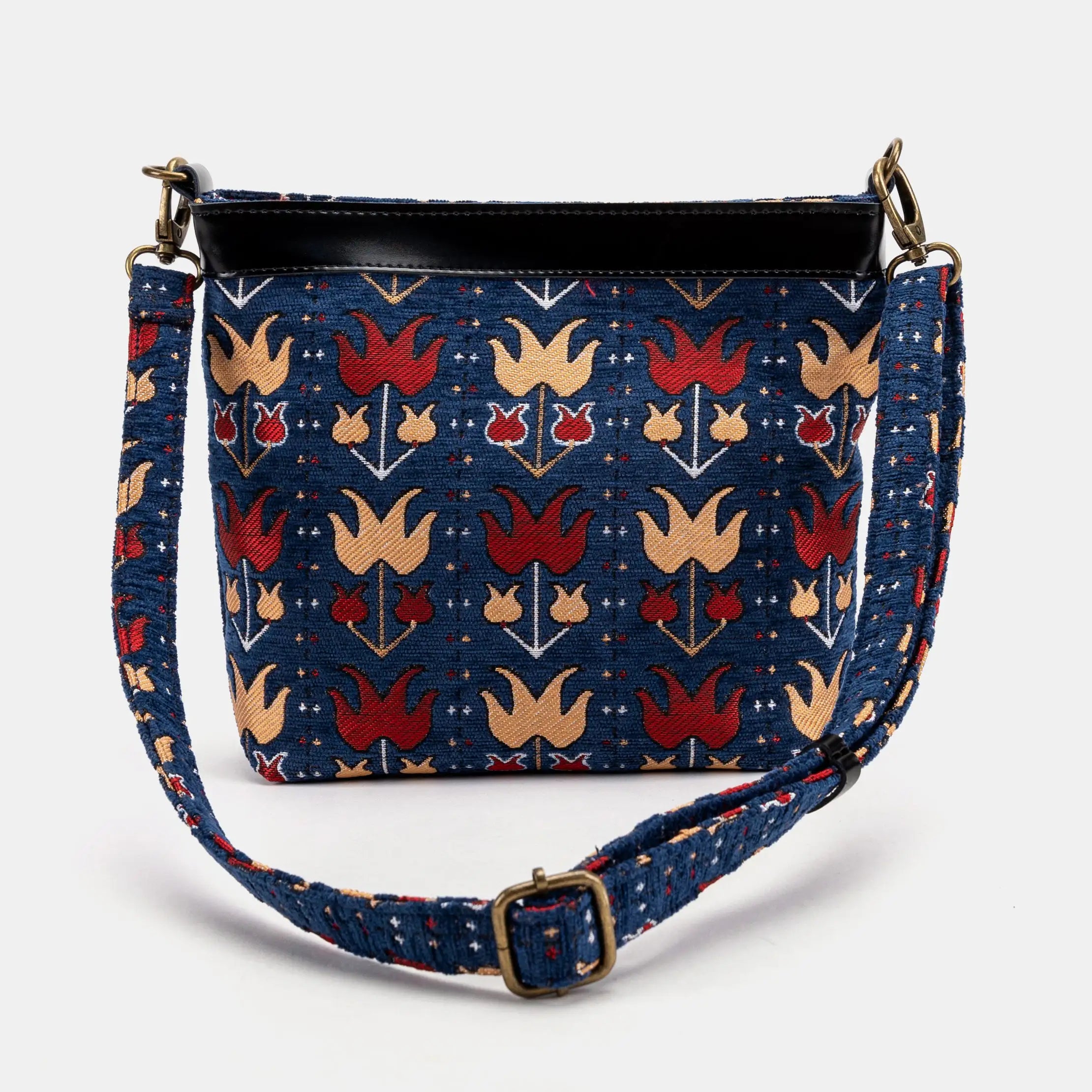 Poppy Bloom Carpet Crossbody Bag Carpetbag of America-back
