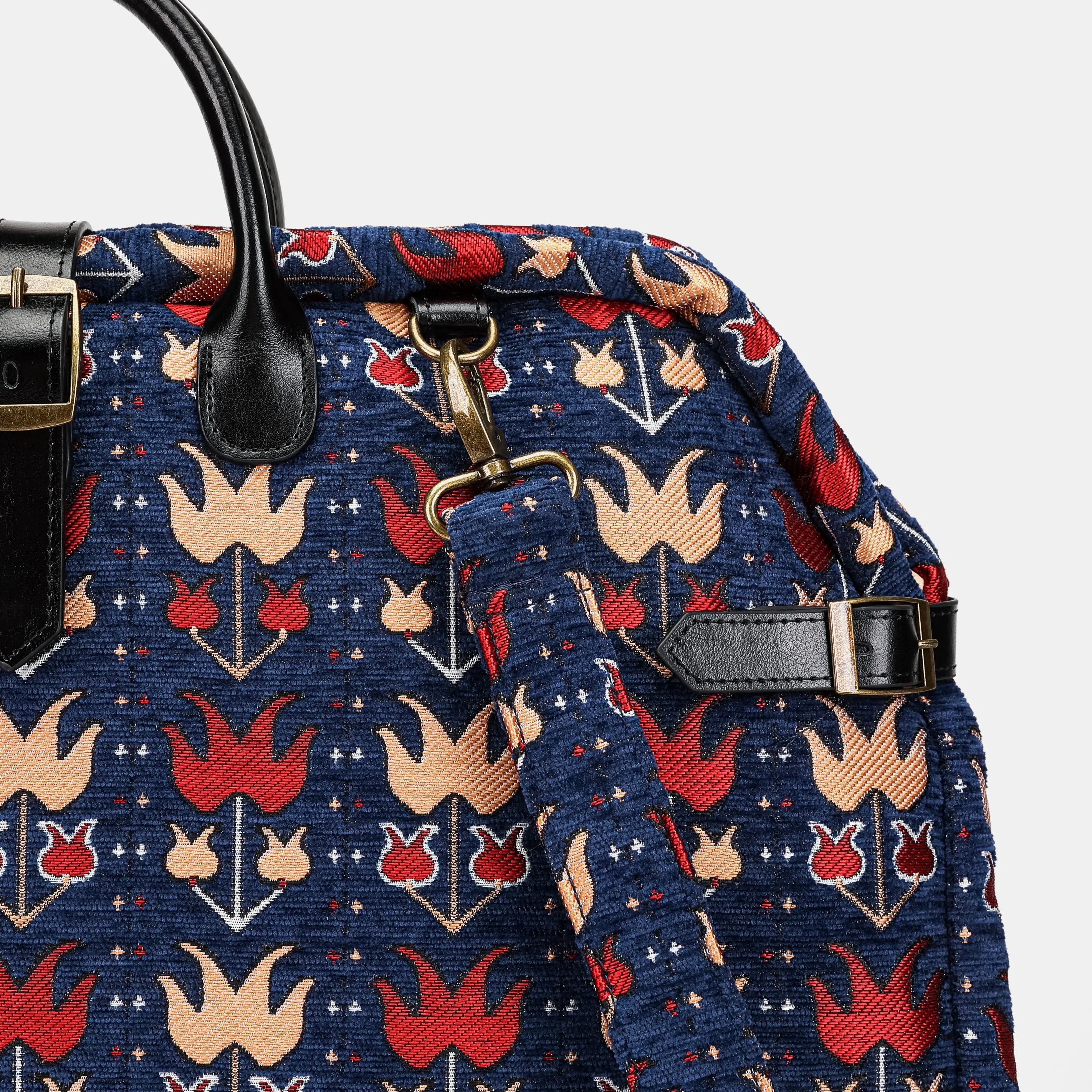 Poppy Bloom Garment Carpet Bag Carpetbag of America buckle