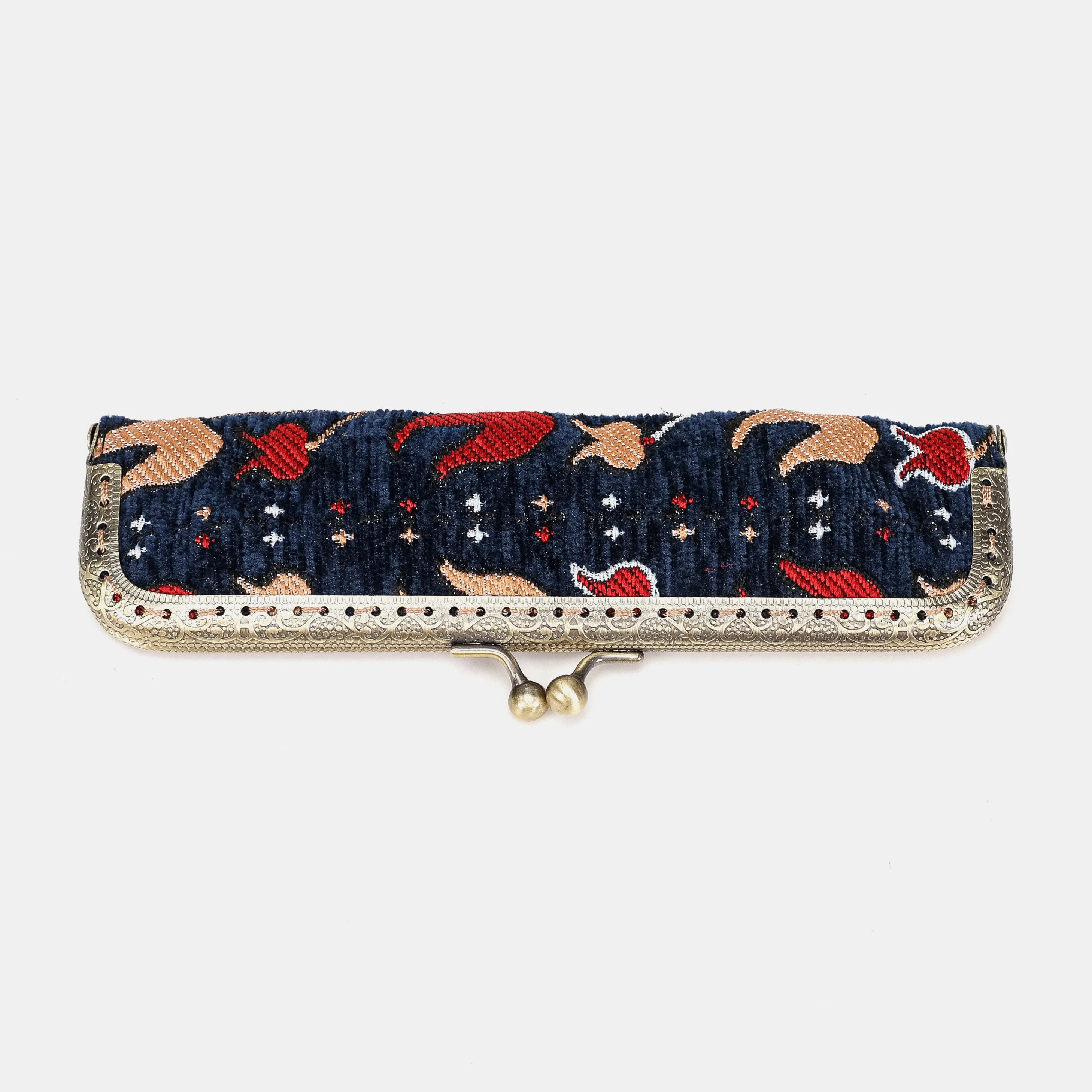 Poppy Bloom Duo Pen Case Carpetbag of America front