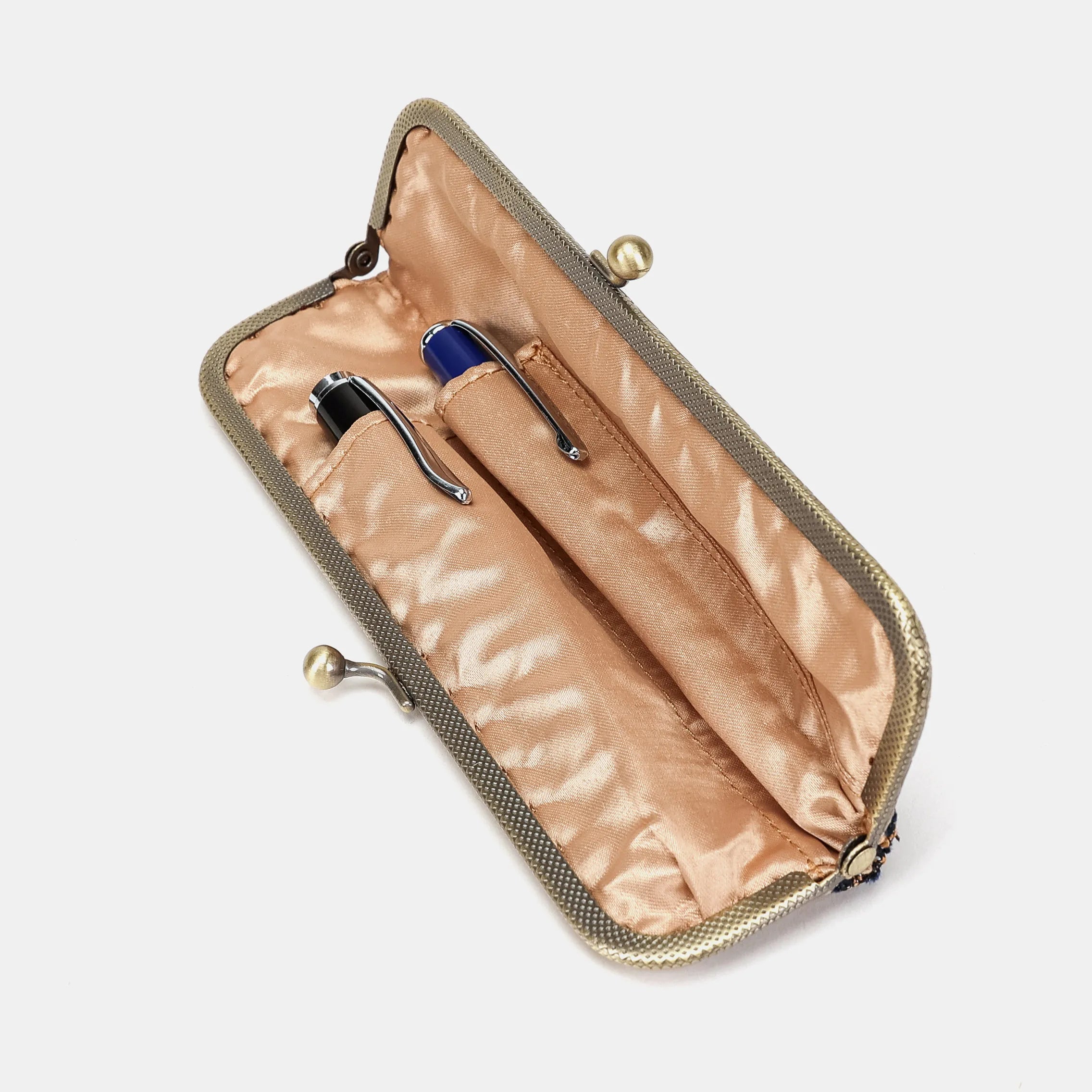 Poppy Bloom Duo Pen Case Carpetbag of America inside