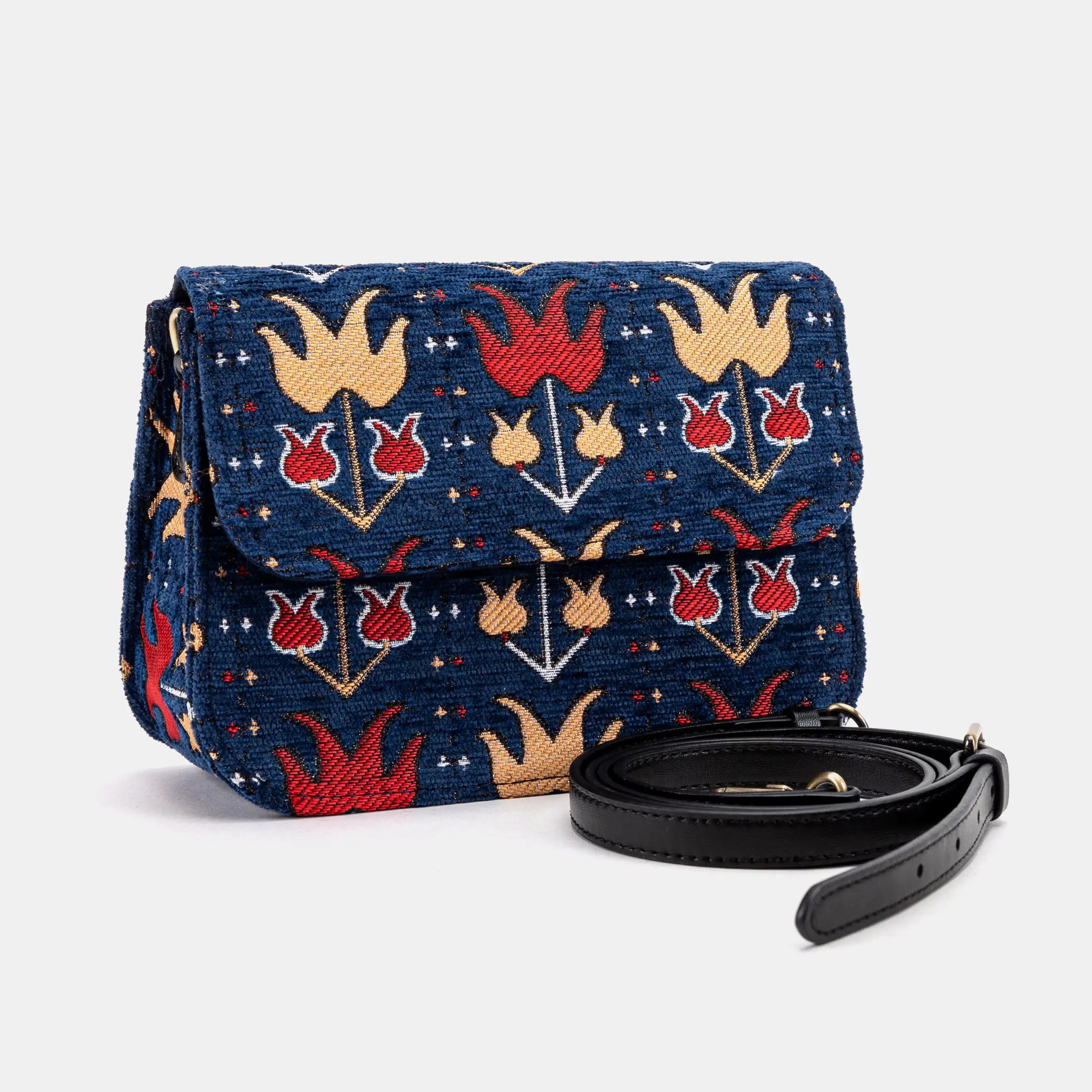Poppy Bloom Flap Crossbody Bag of America SIDE