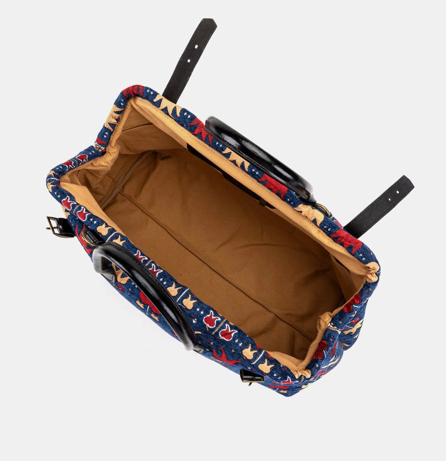 Poppy Bloom Large Carpetbag of America inside