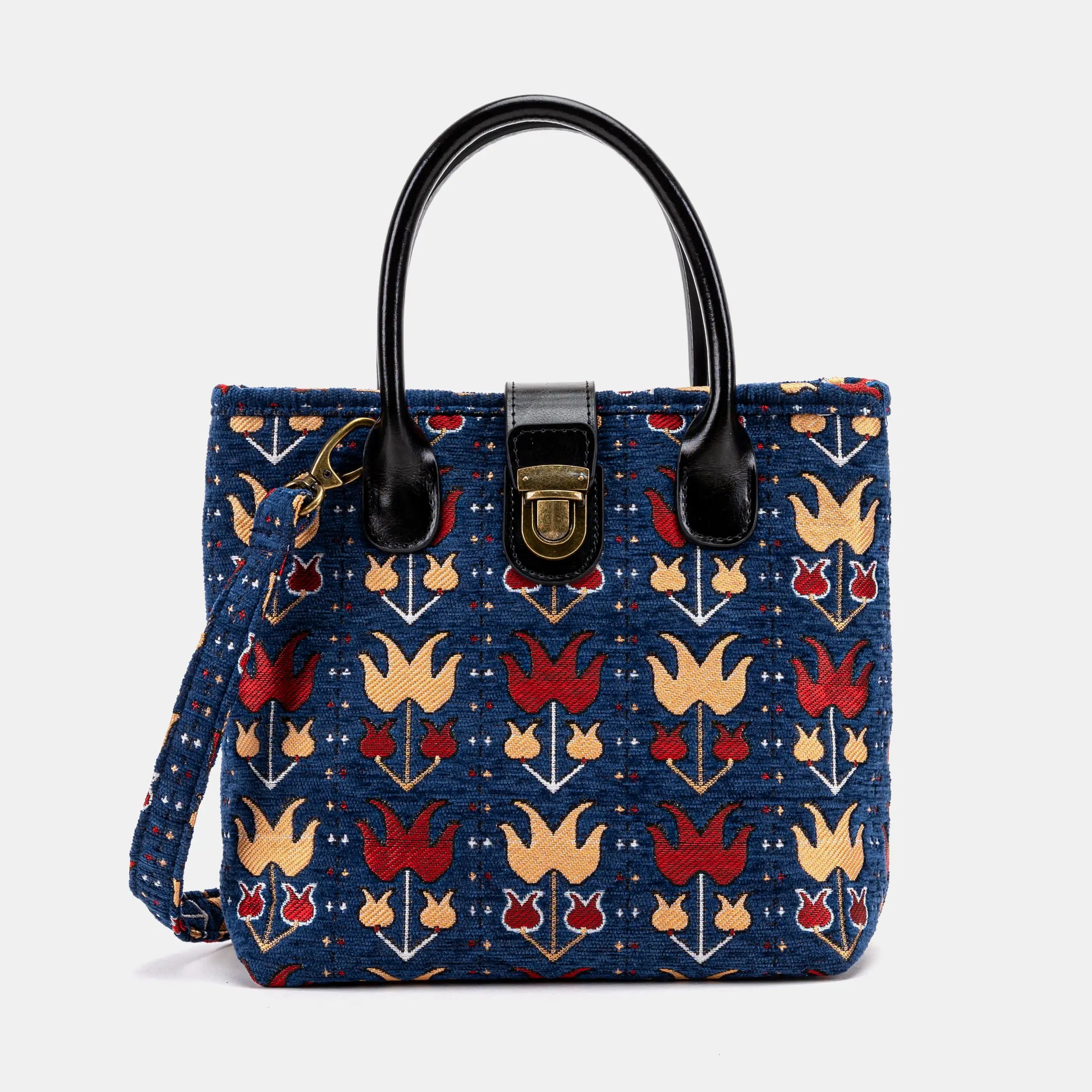 Poppy Bloom Tuck Lock Carpet Satchel Carpetbag of America main