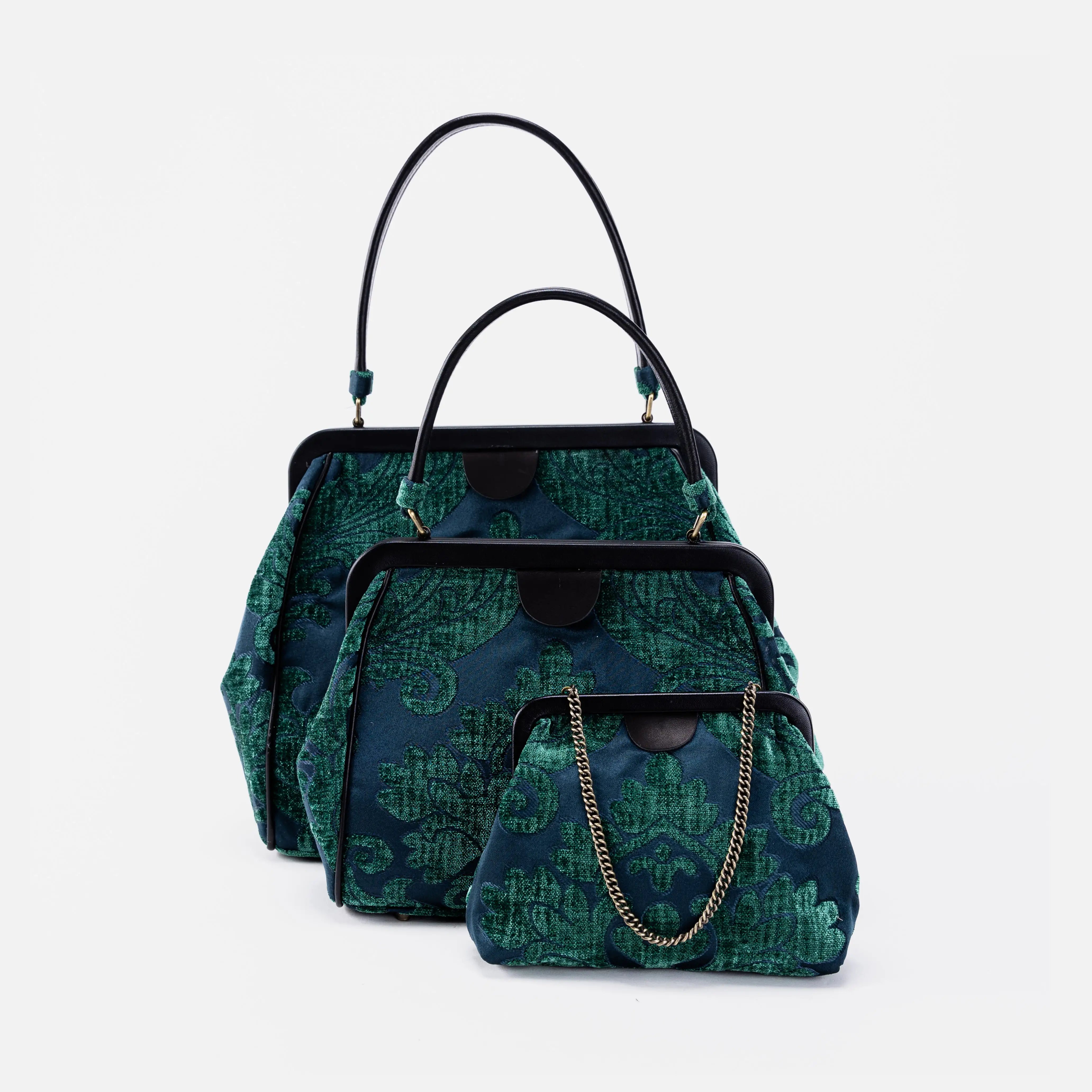 Alma Satchel Carpet Bag Queen Hunter Green