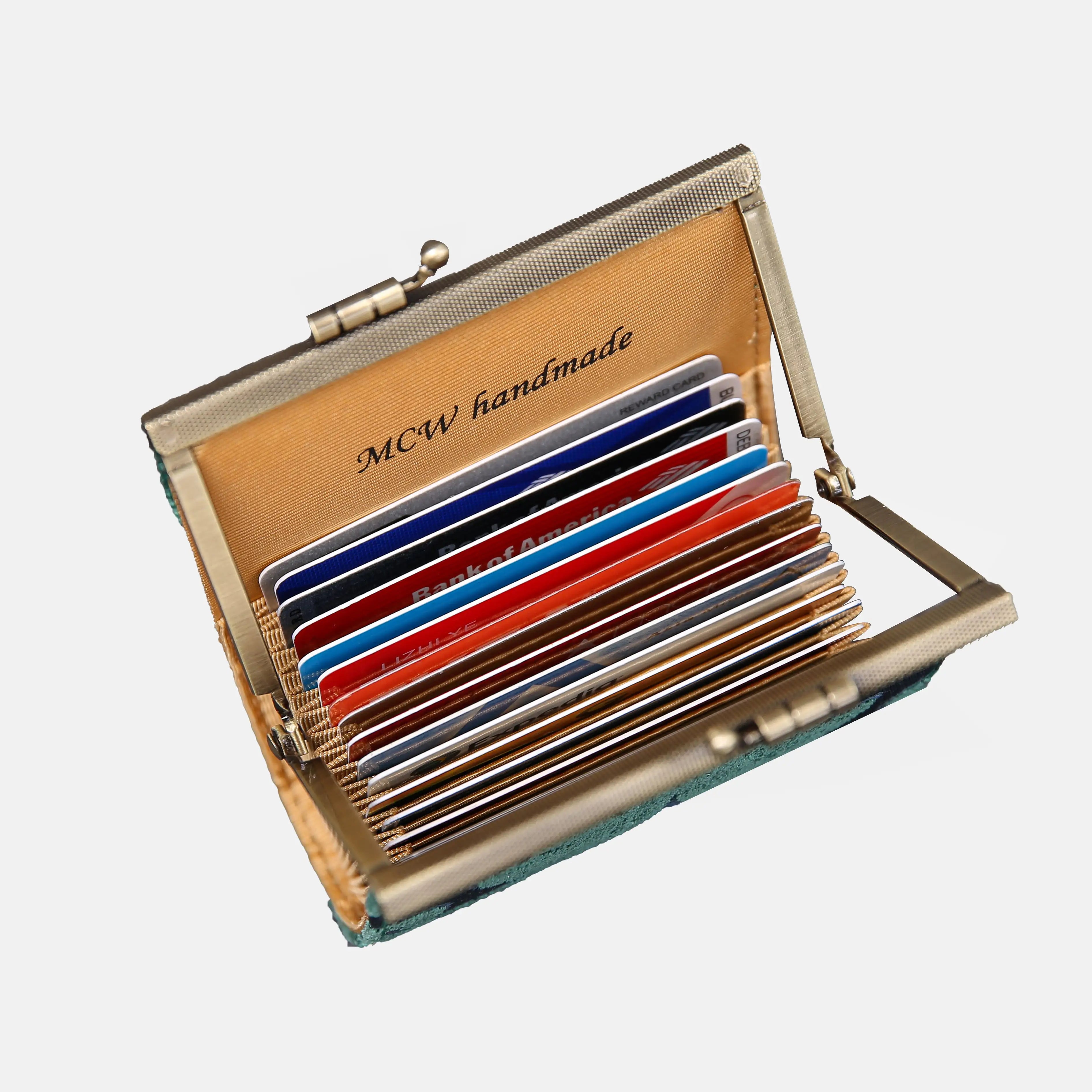 Queen Hunter Green Card Wallet of America 17 slots in use