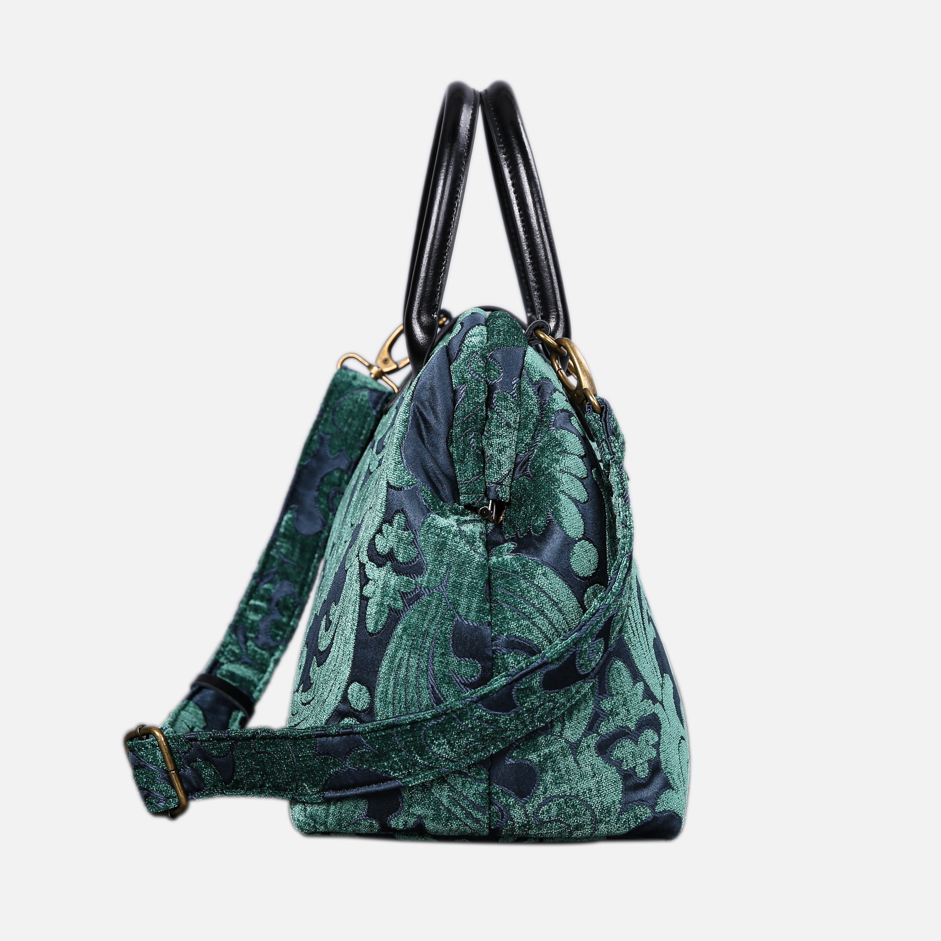 Queen Hunter Green Carpet Handbag Purse carpet bag MCW Handmade of America side