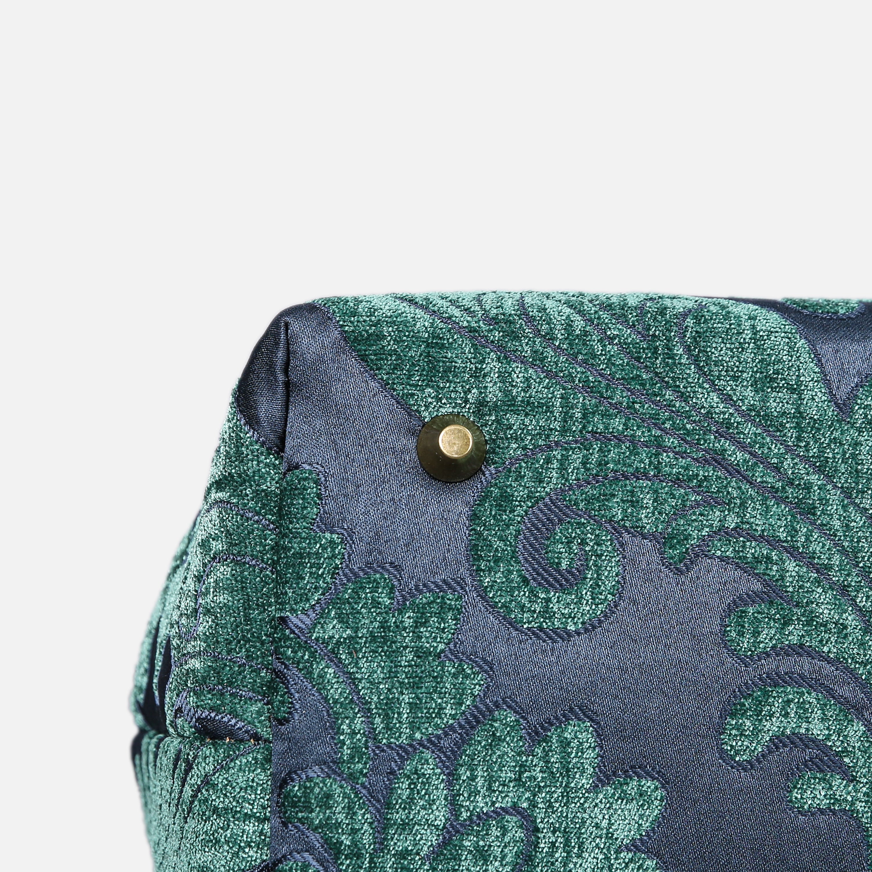 Queen Hunter Green Carpet Handbag Purse carpet bag MCW Handmade of America bottom