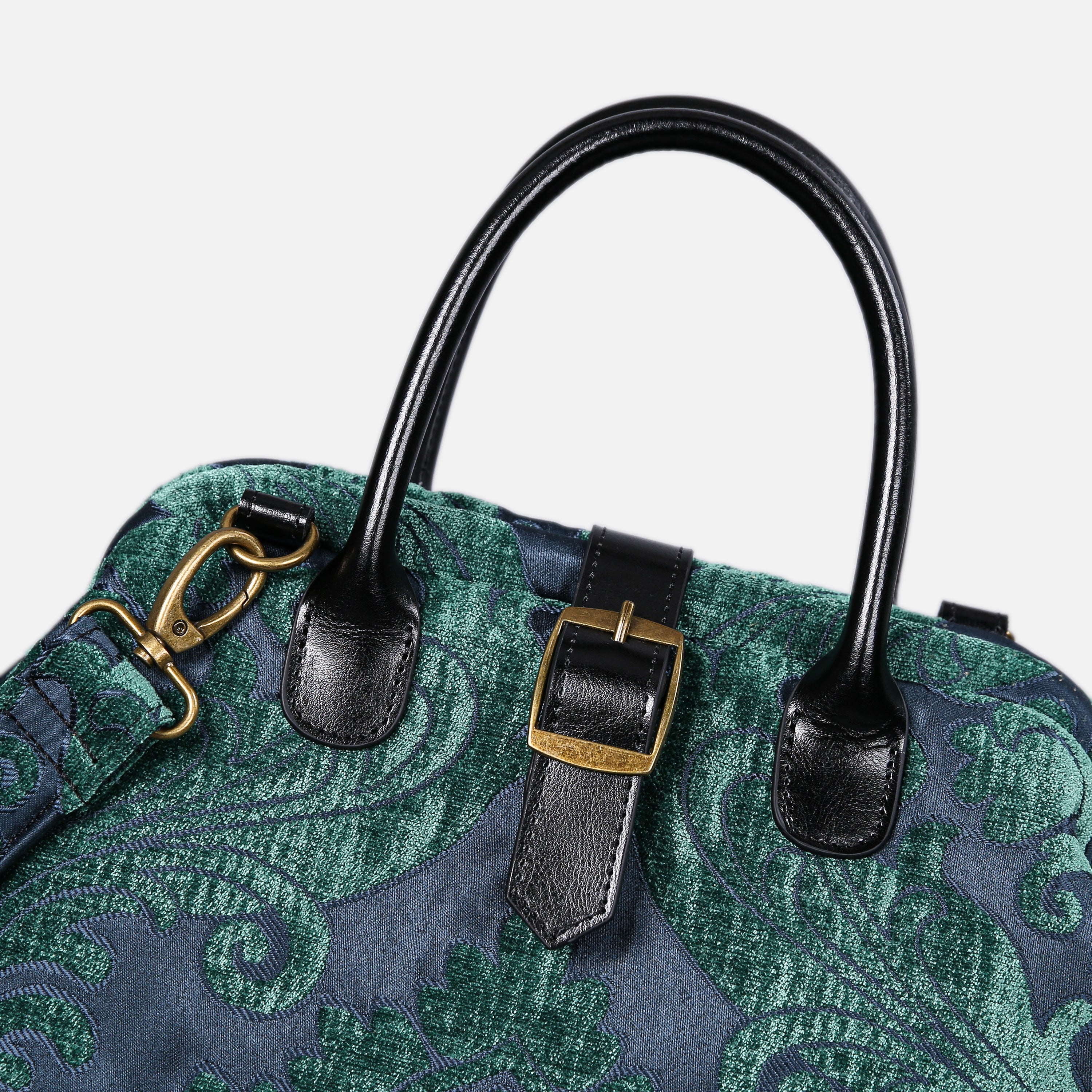 Queen Hunter Green Carpet Handbag Purse carpet bag MCW Handmade of America buckle