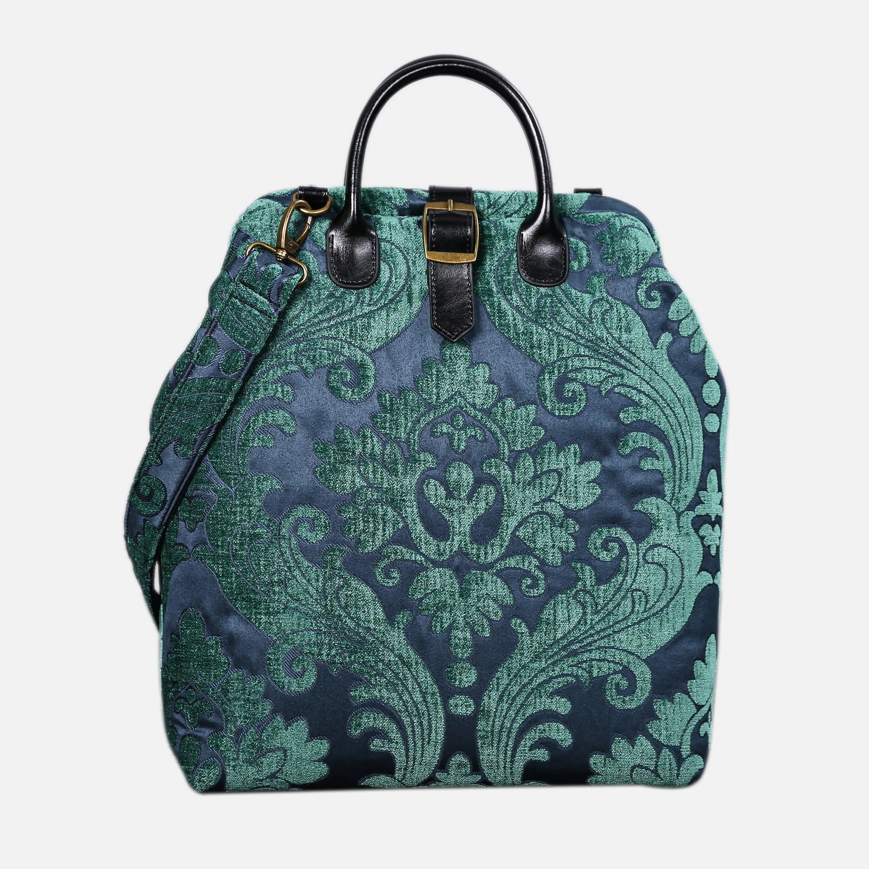 Queen Hunter Green Carpet Laptop Backpack Carpetbag of America front