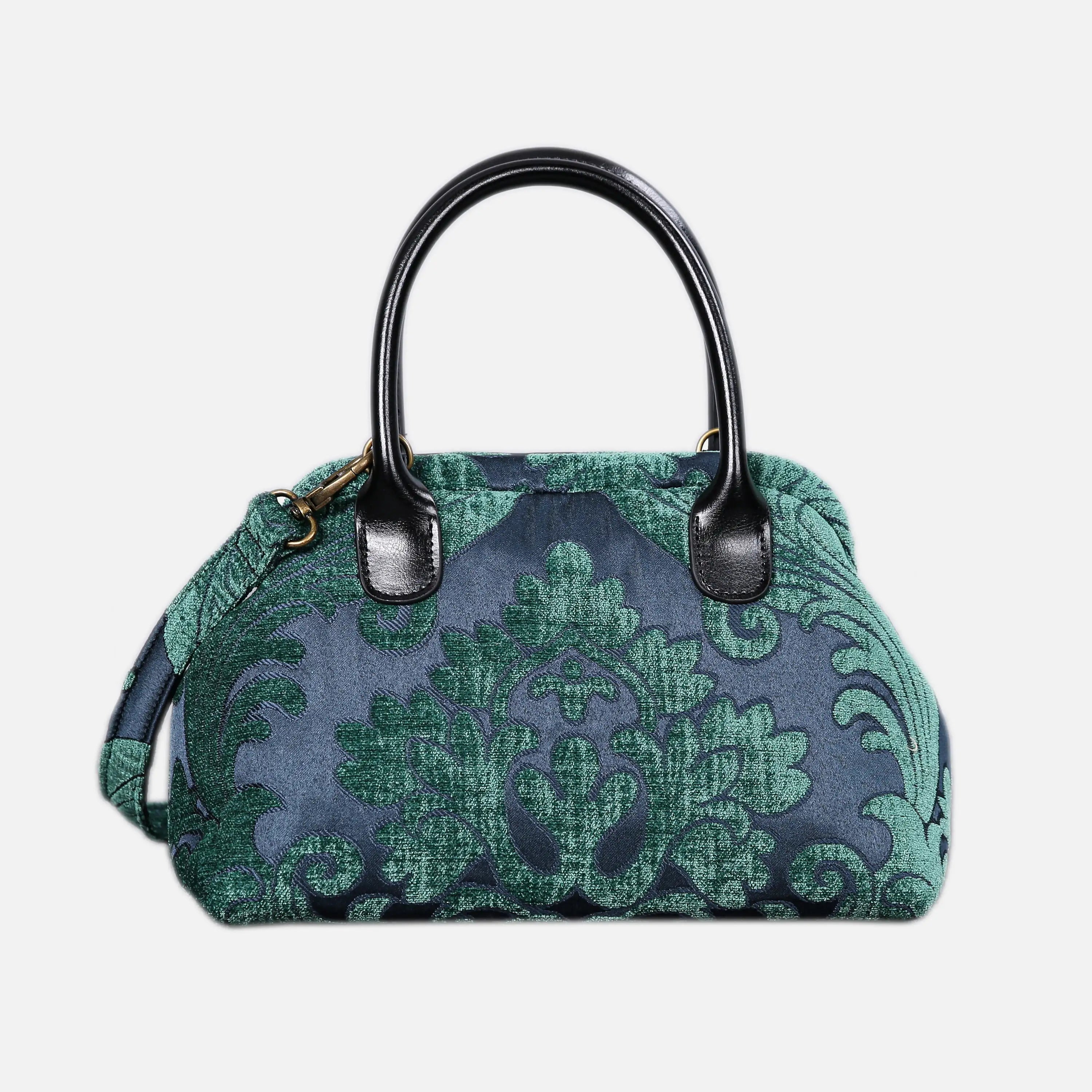 Queen Hunter Green Carpet Satchel carpet bag MCW Handmade of America main