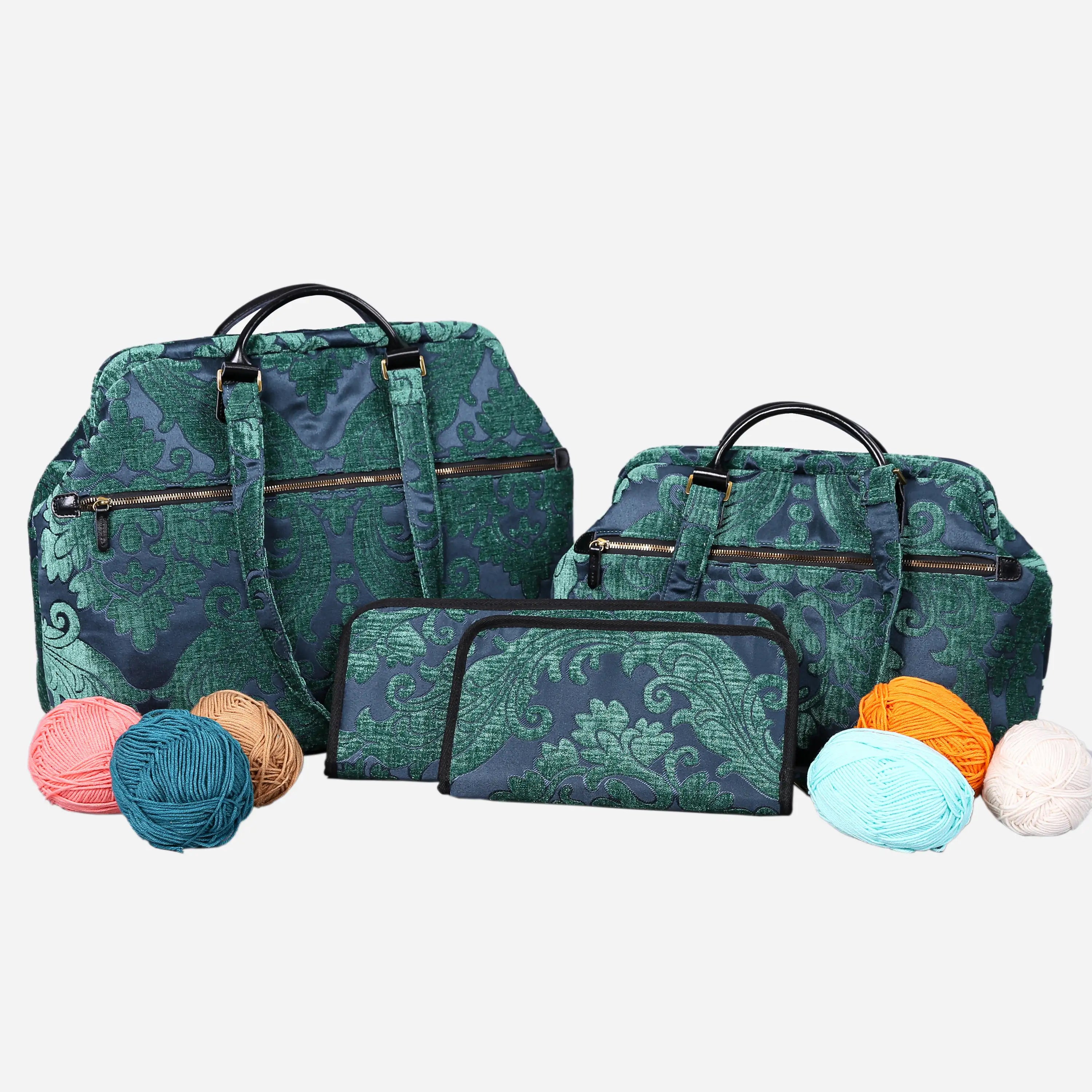 Queen Hunter Green Knitting Project Bag of America-set
