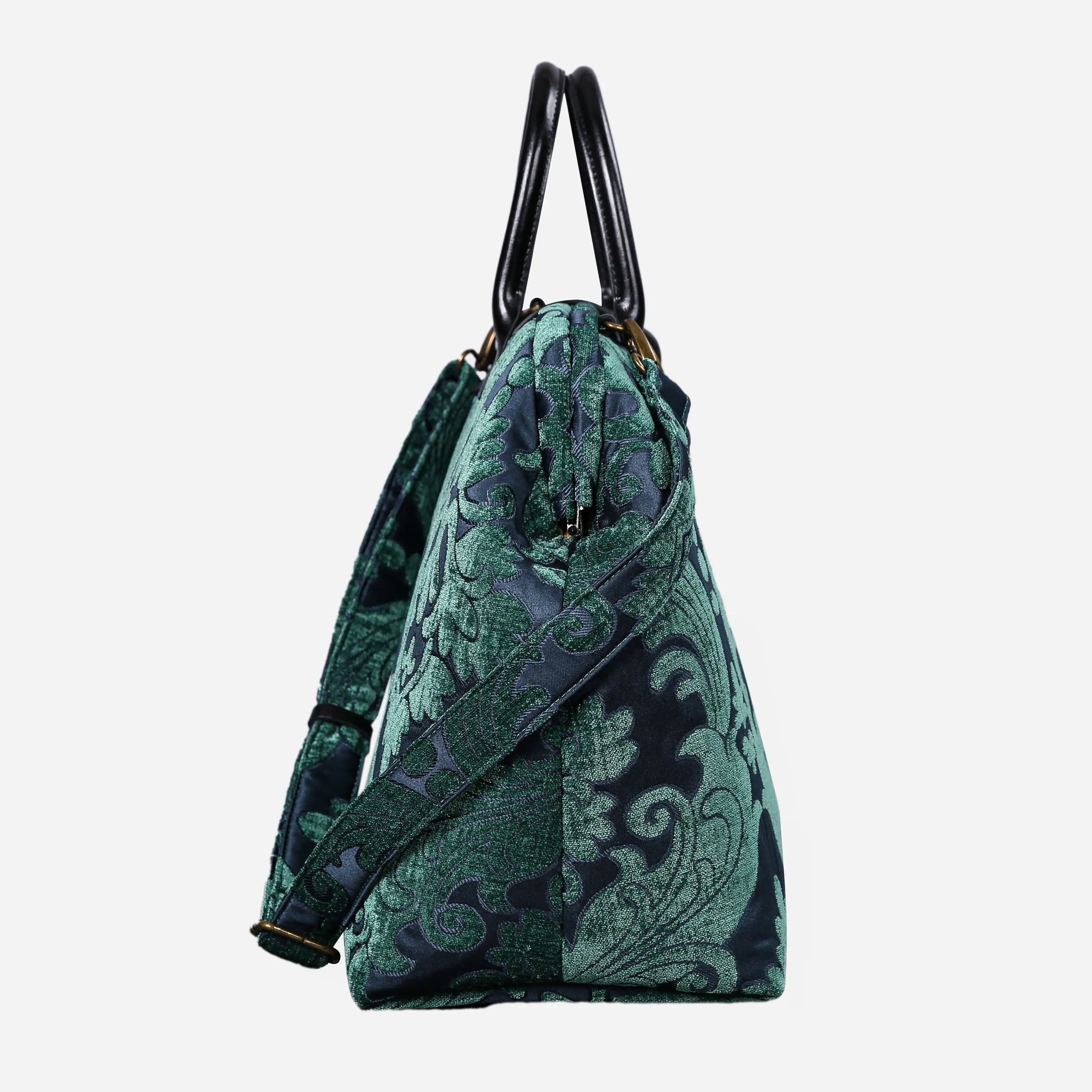 Queen Hunter Green Mary Poppins Weekender Carpetbag of America side