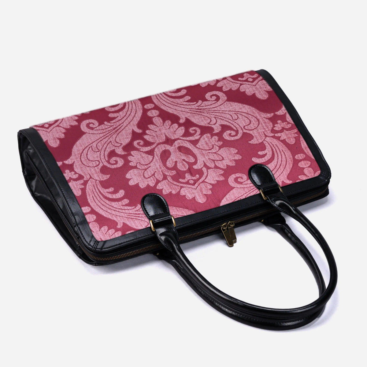 Queen Rose Pink Business Tote of America lay flat