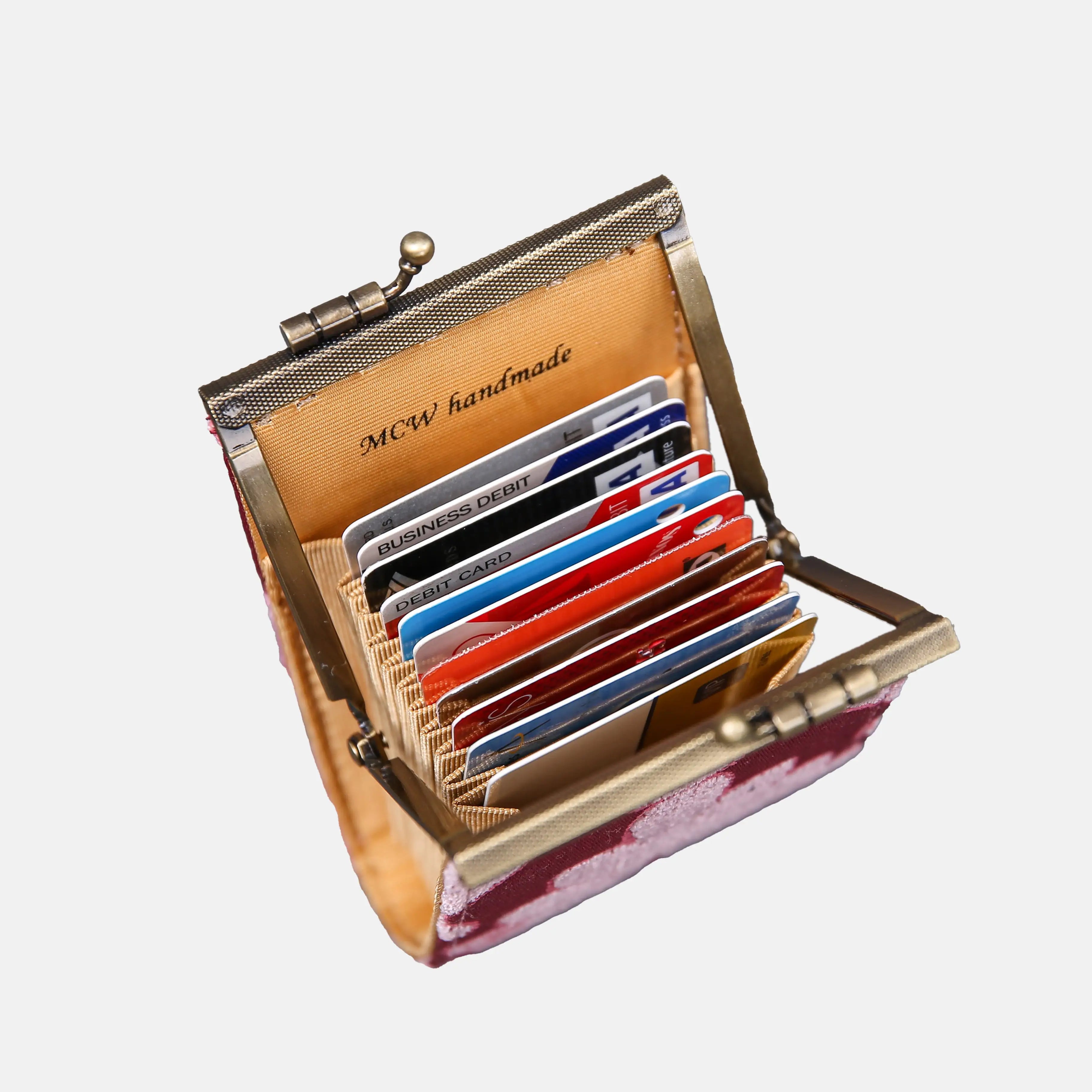 Queen Rose Pink Card Wallet of America 11 slots in use