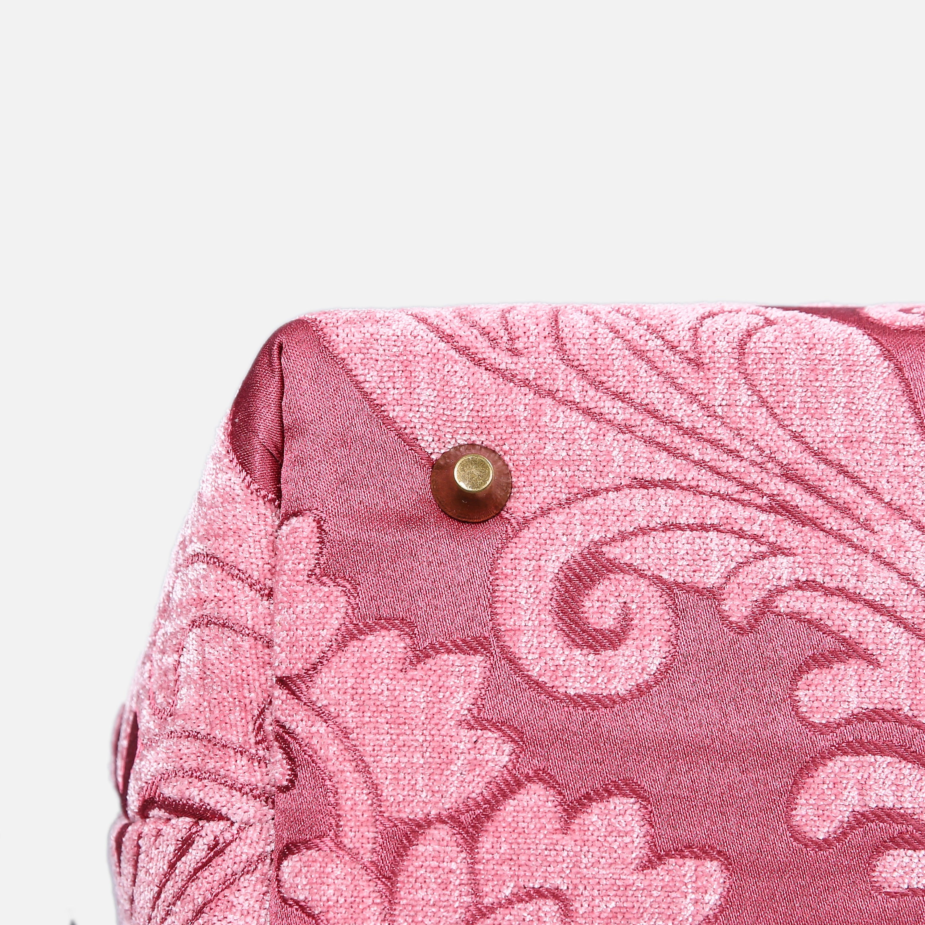 Queen Rose Pink Carpet Handbag Purse carpet bag MCW Handmade of America bottom