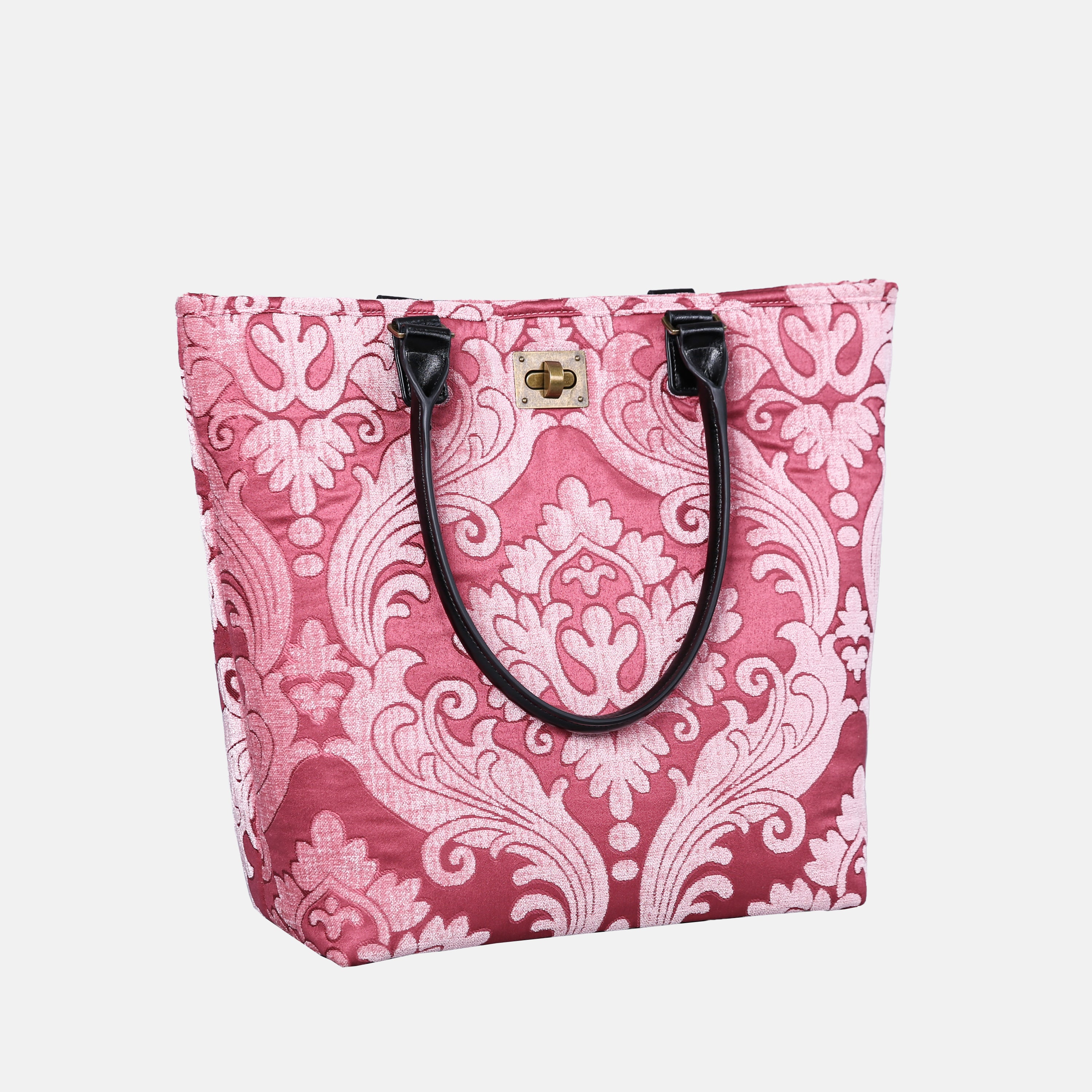 Queen Rose Pink Carpet Tote Shopper carpet bag of America handle down