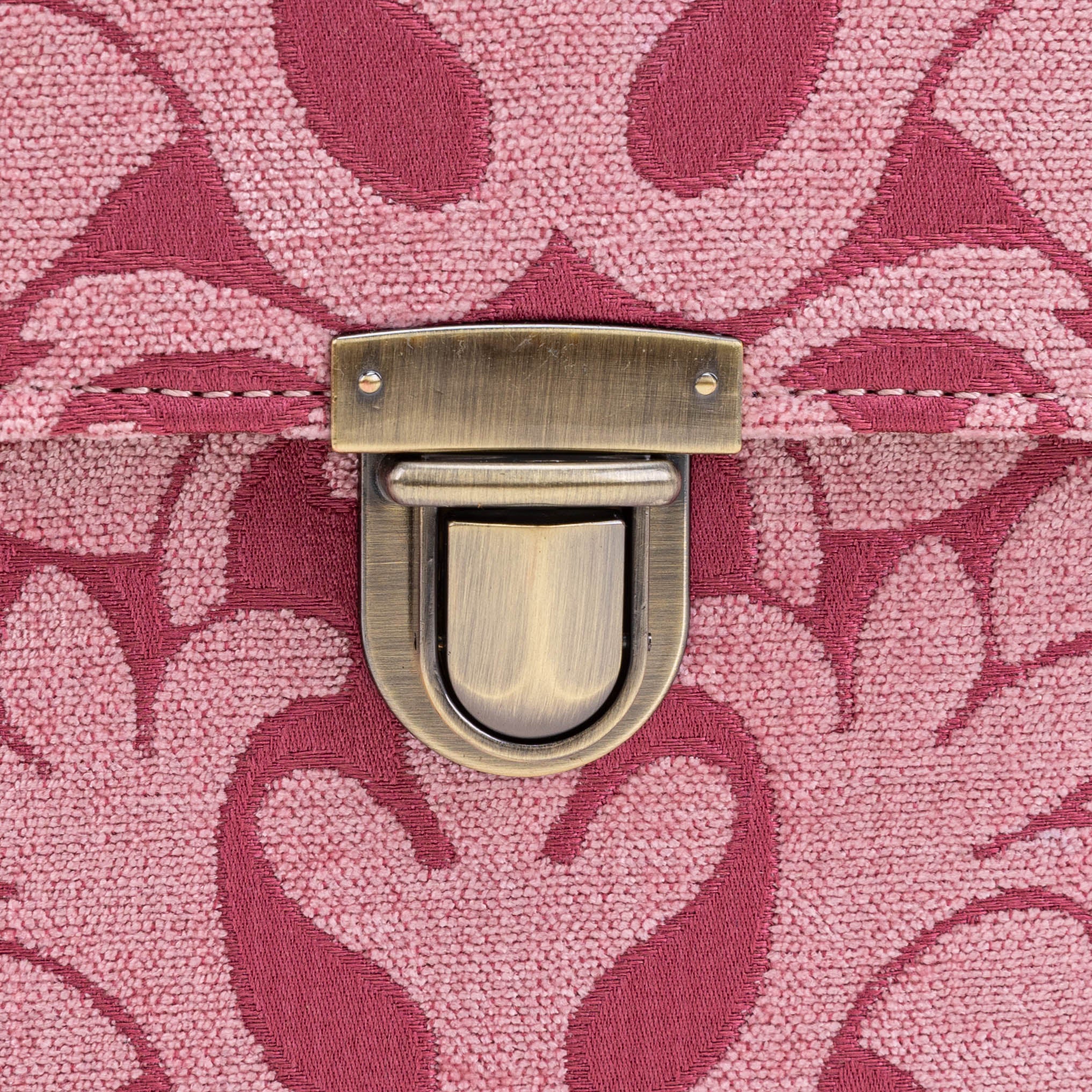 Queen Rose Pink Clara Medium Train Case Purse of America tuck lock