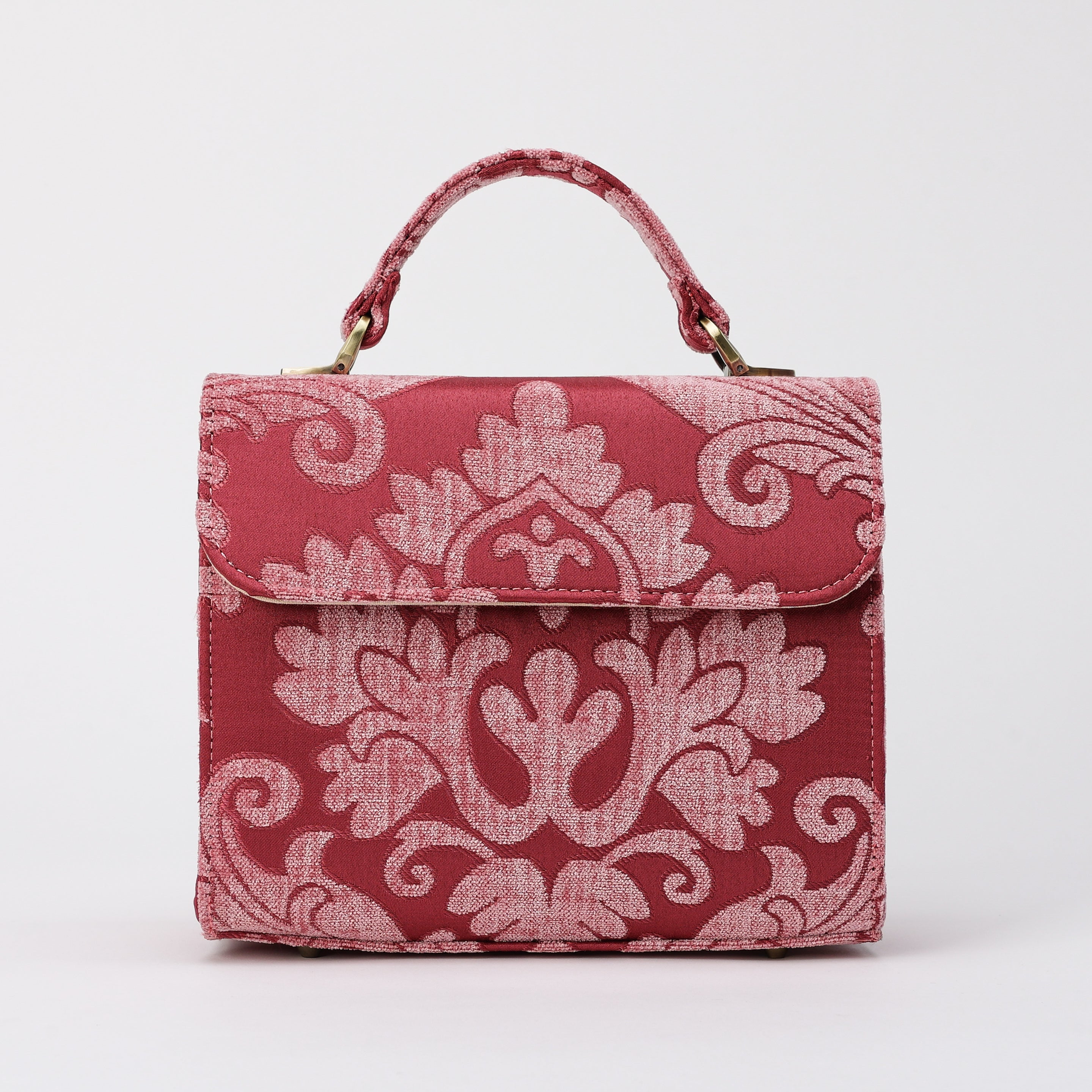 Queen Rose Pink Flap Satchel Carpetbag of America main
