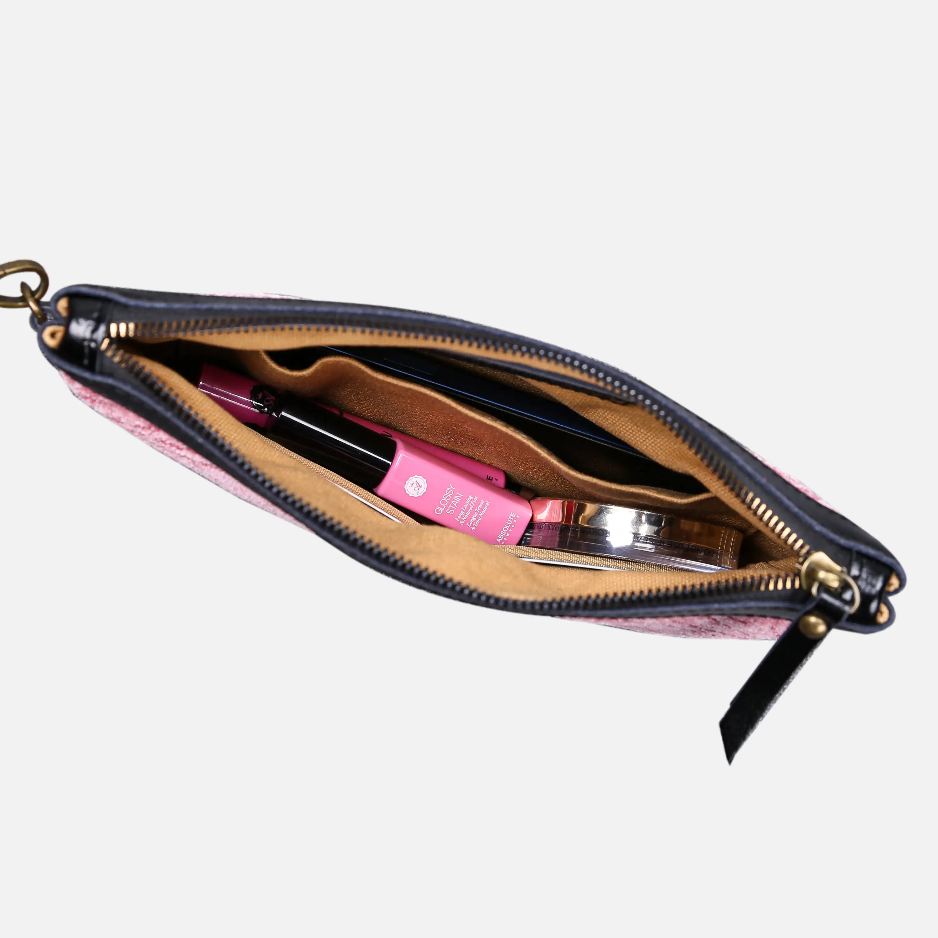 Queen Rose Pink Wristlet Clutch carpet bag MCW Handmade in use