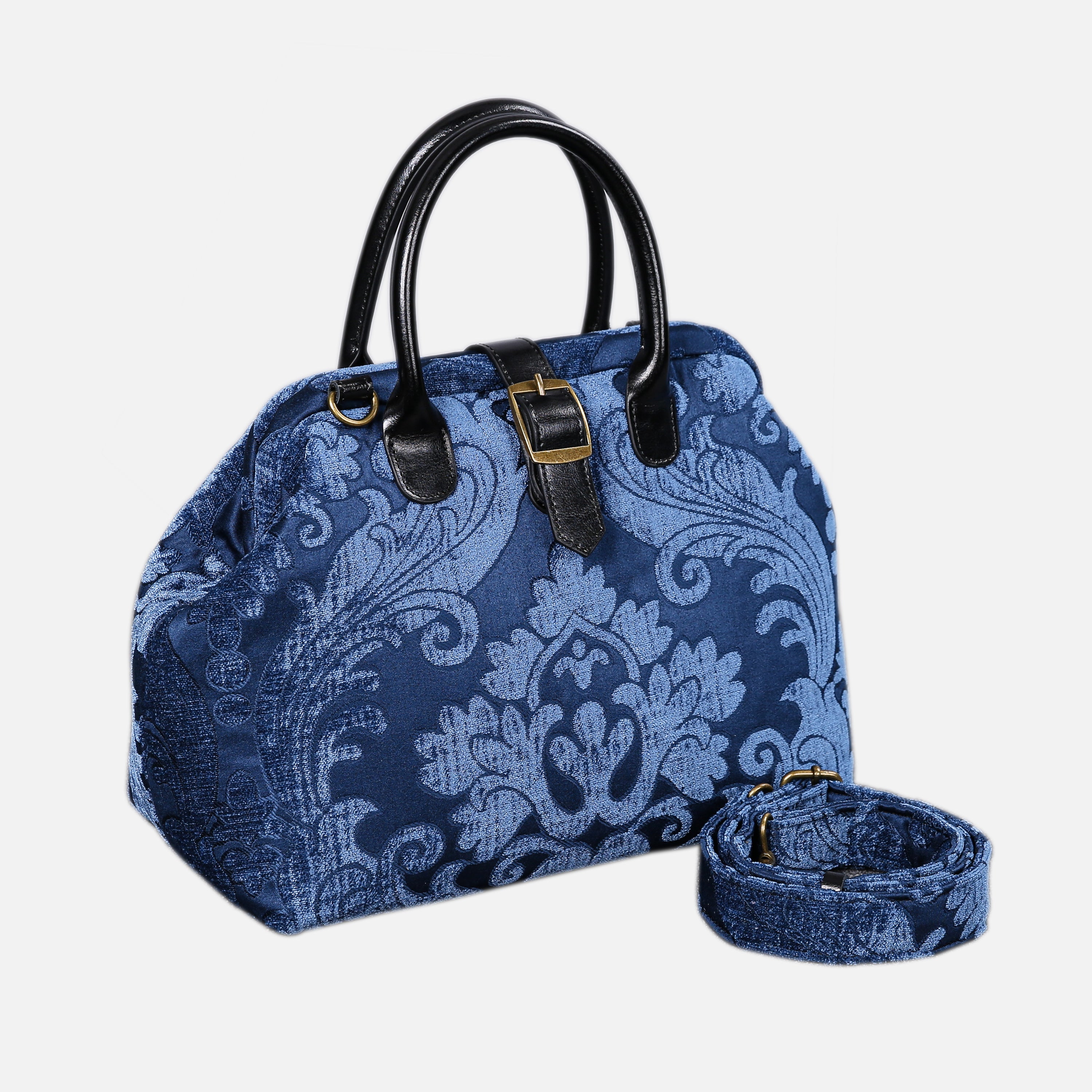 Queen Royal Blue Carpet Handbag Purse carpet bag MCW Handmade of America with strap