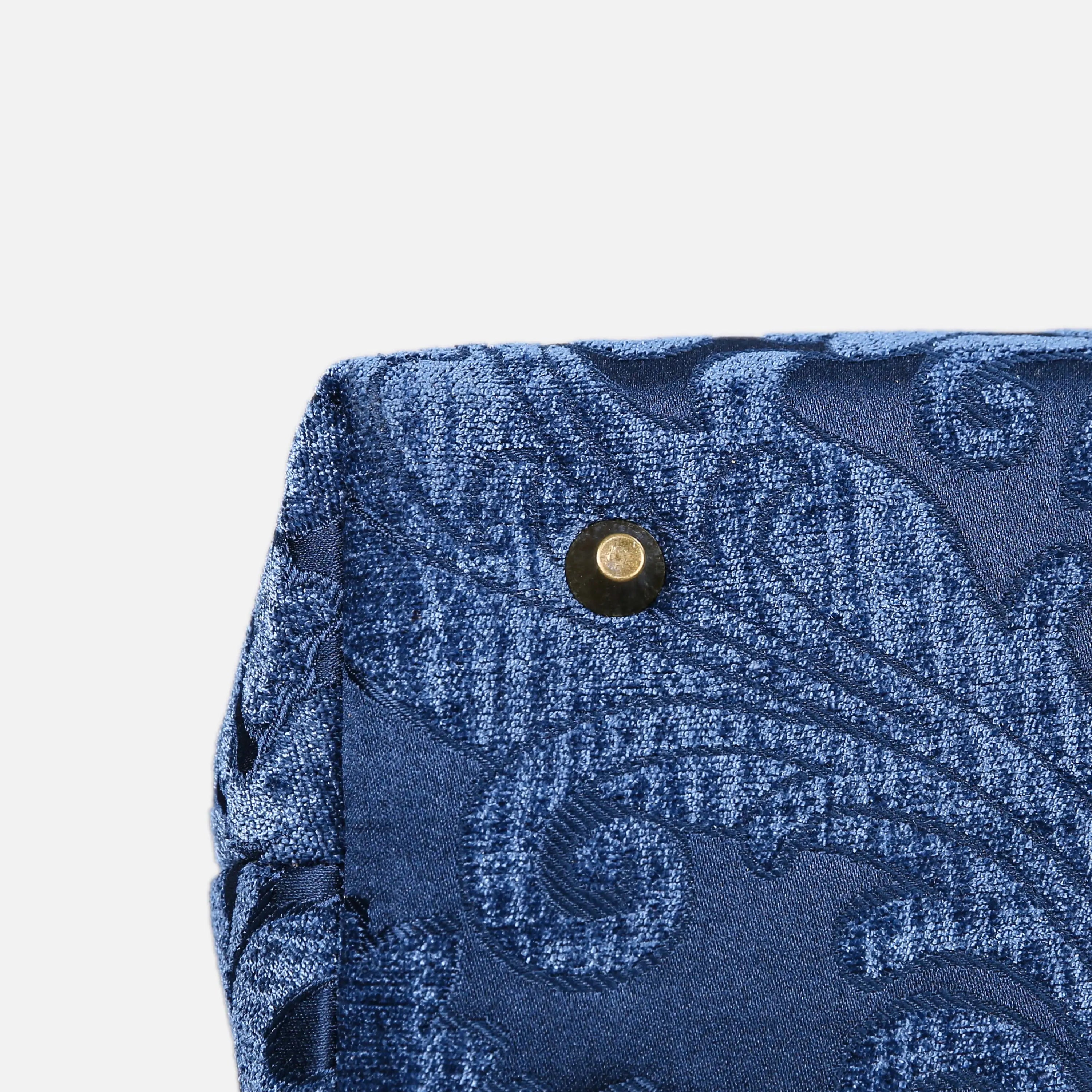 Queen Royal Blue Carpet Satchel carpet bag MCW Handmade of America bottom