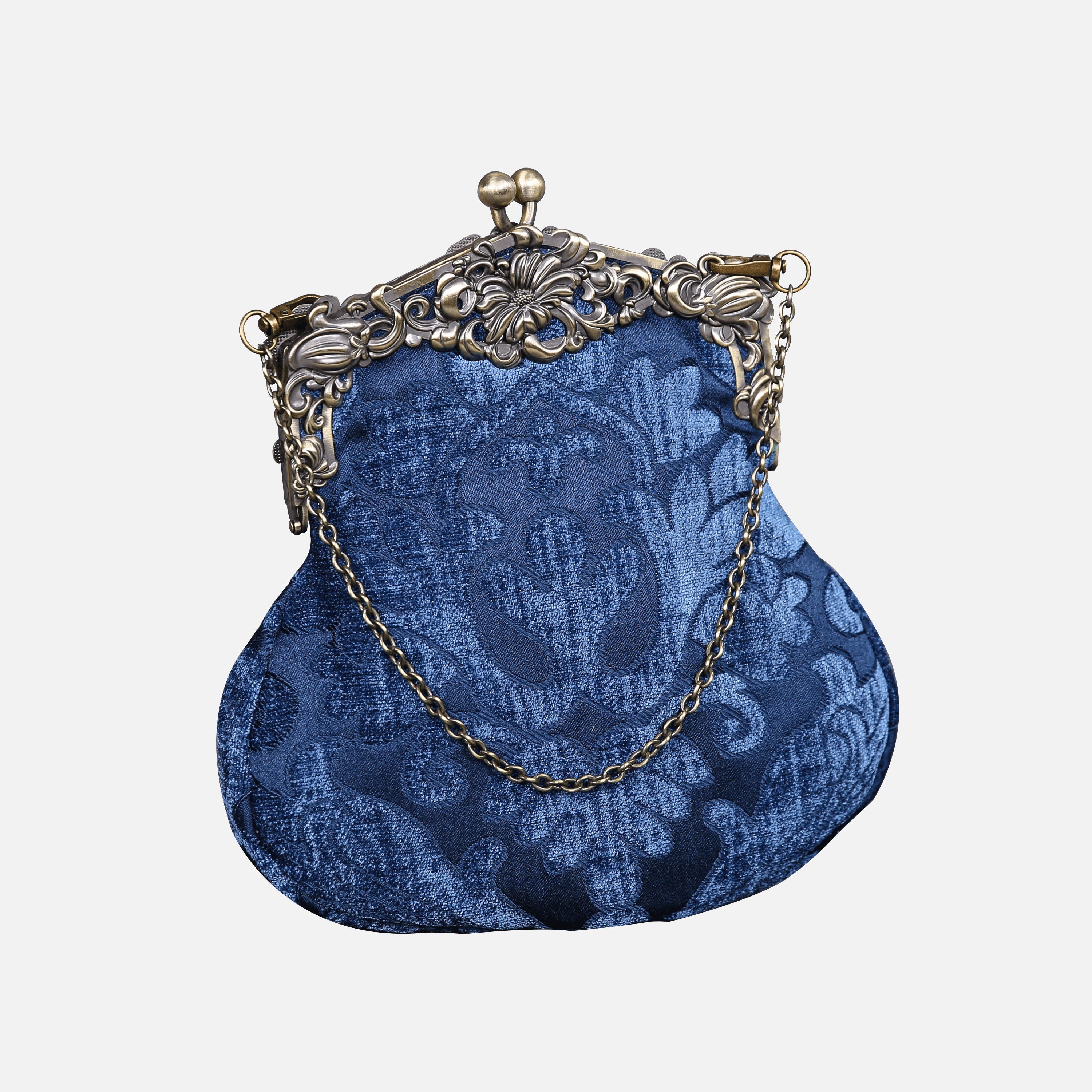 Queen Royal Blue Chatelaine Purse Large carpet bag of America main