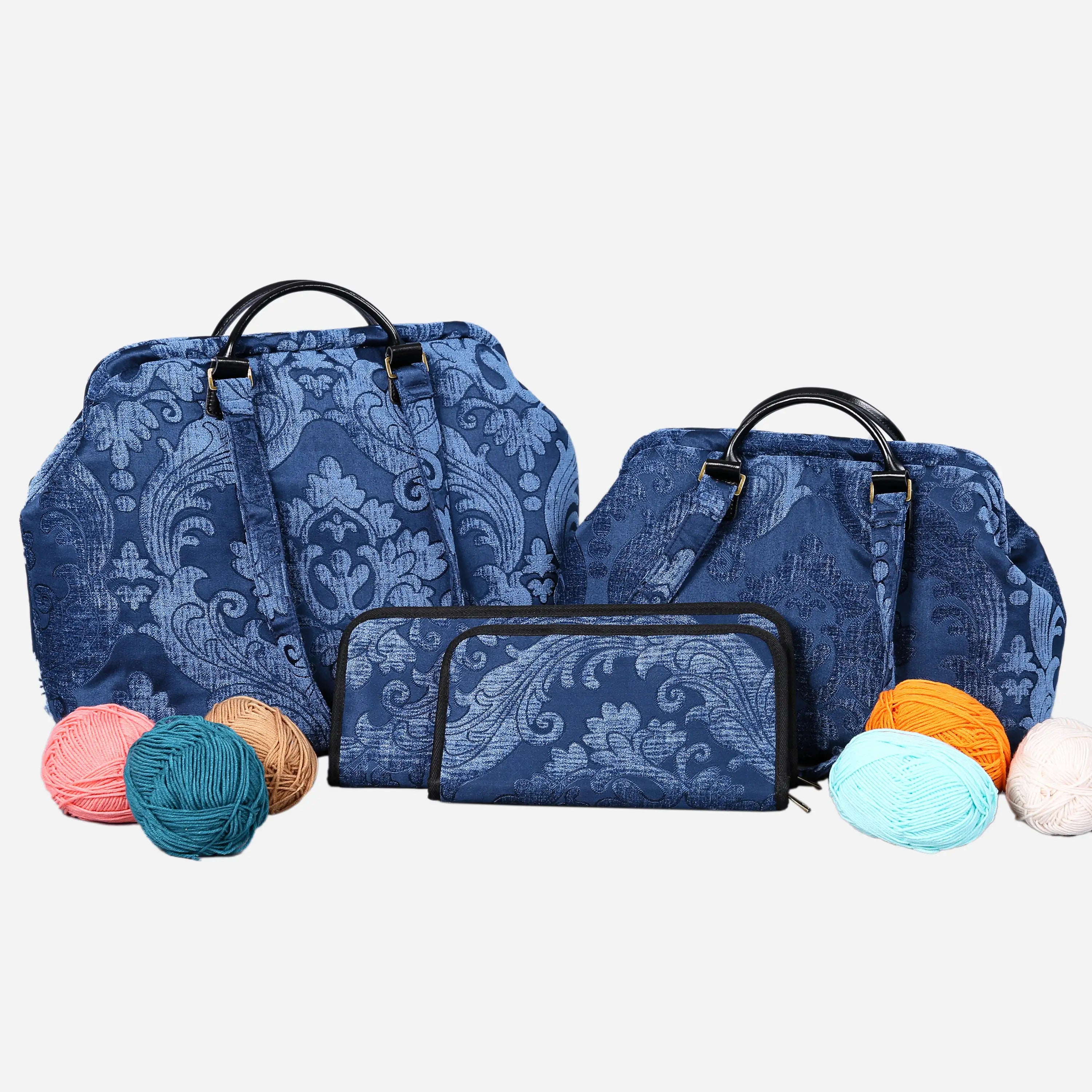 Queen Royal Blue Knitting Project Bag of America-set