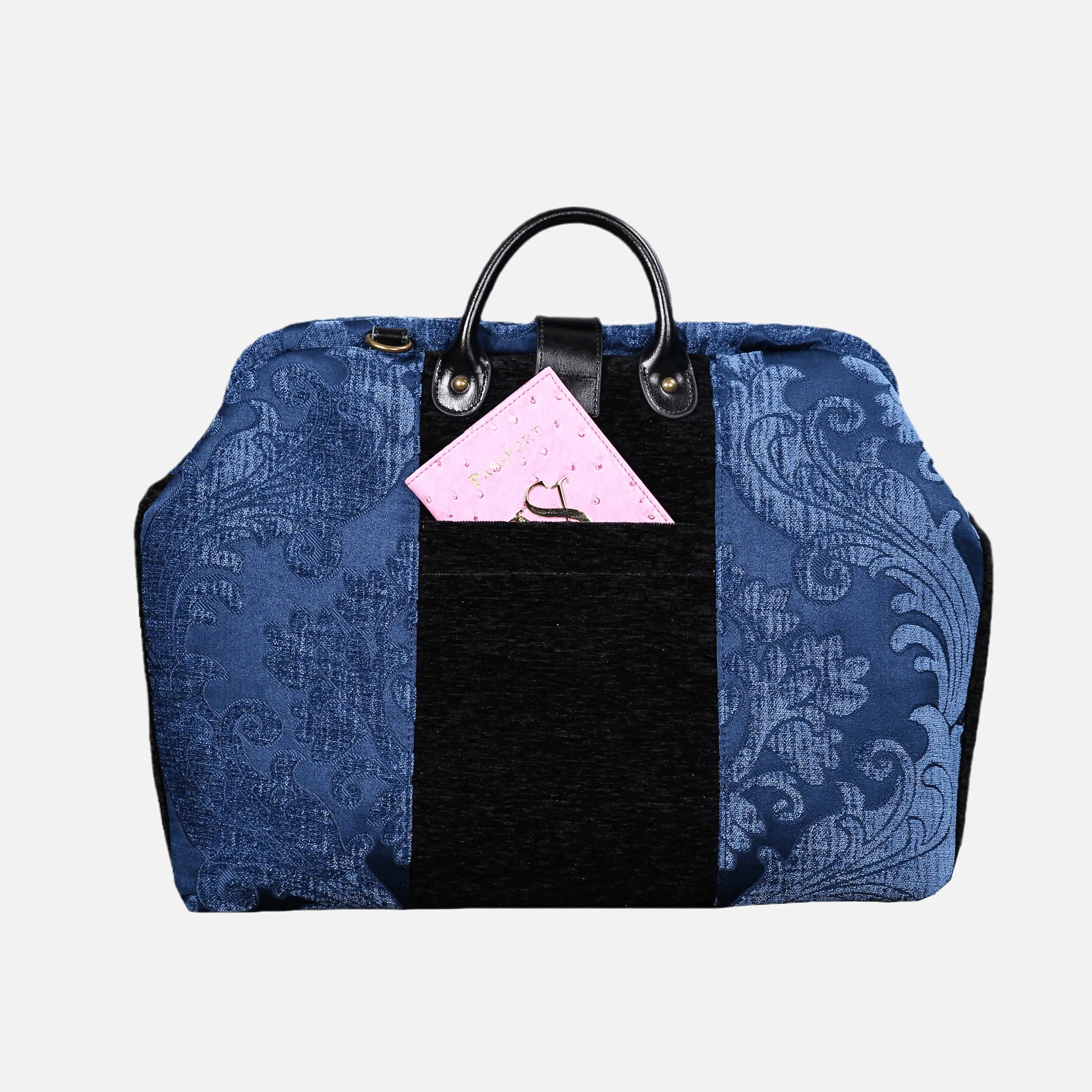 Queen Royal Blue carpet bag of America back