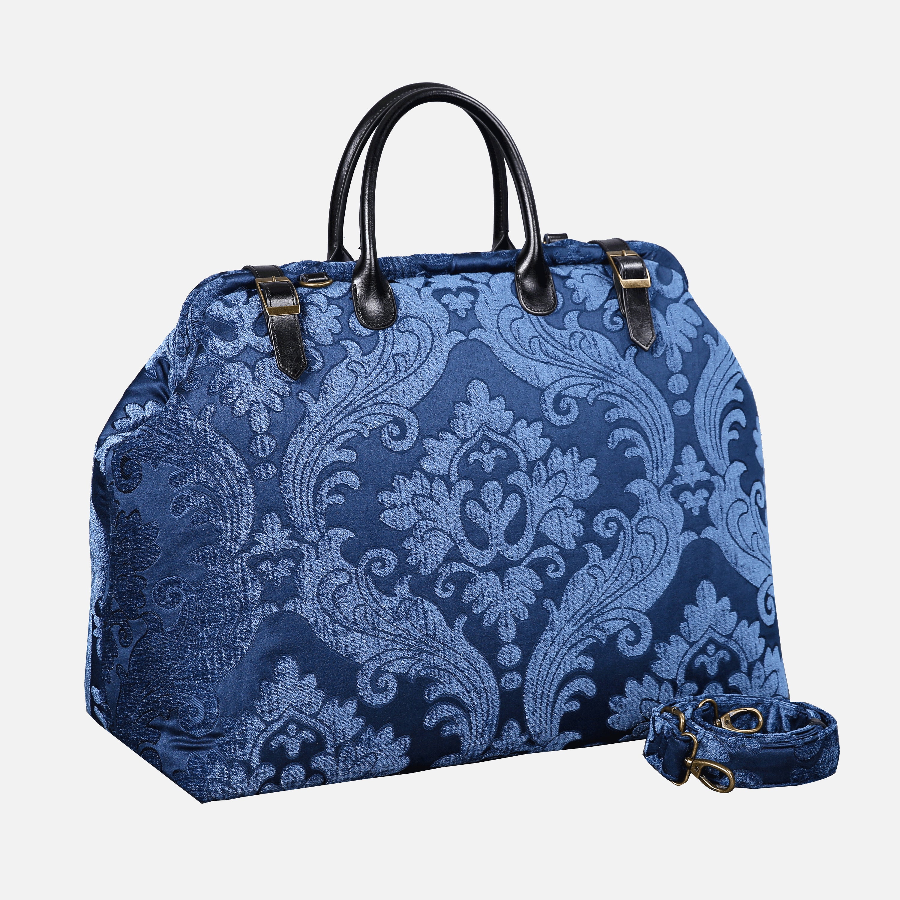 Queen Royal Blue Large Carpetbag of America with shoulder strap